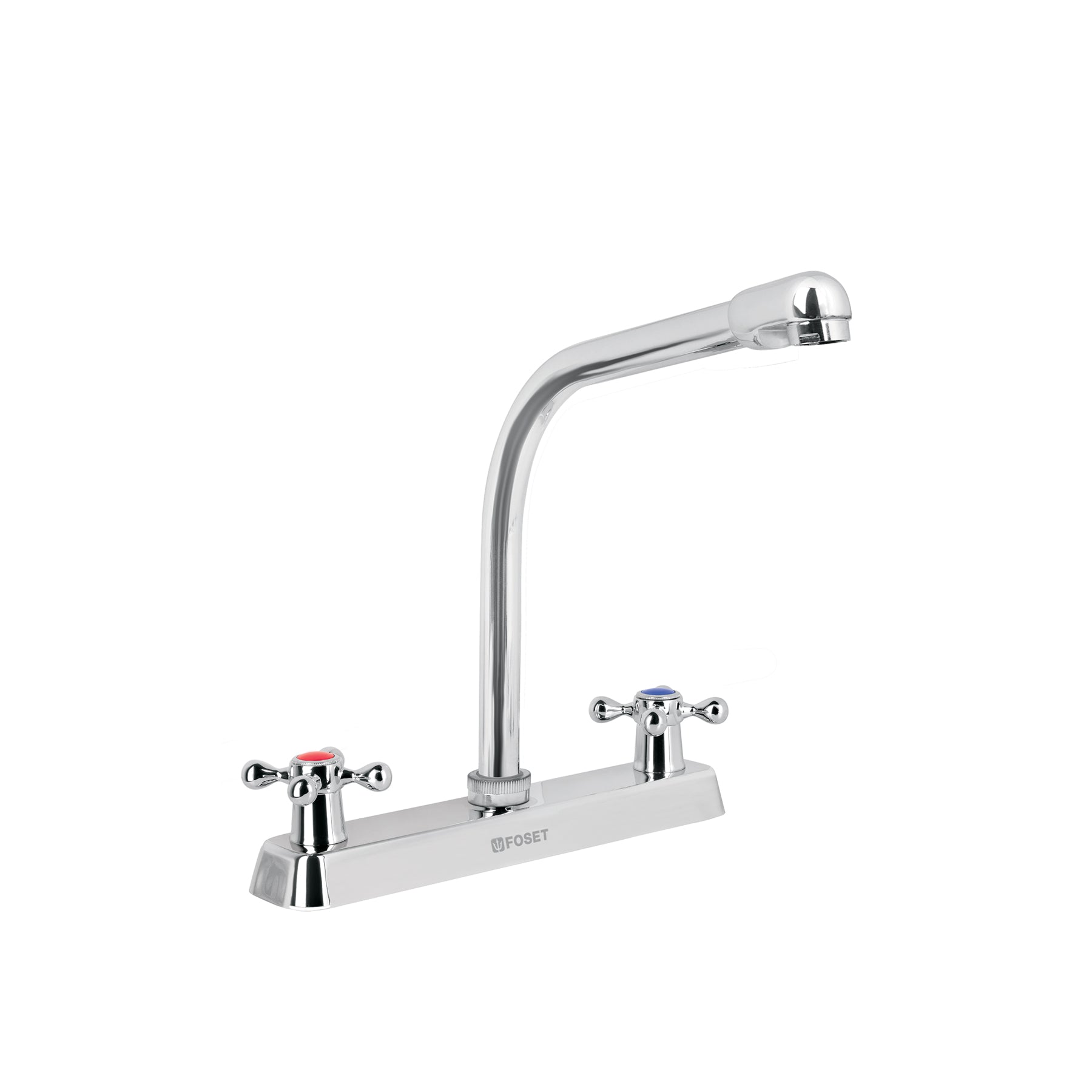 Mezcladora 8" fregadero cromo, cuello cobra, cruceta, BASIC, Foset, F-319E, 45613