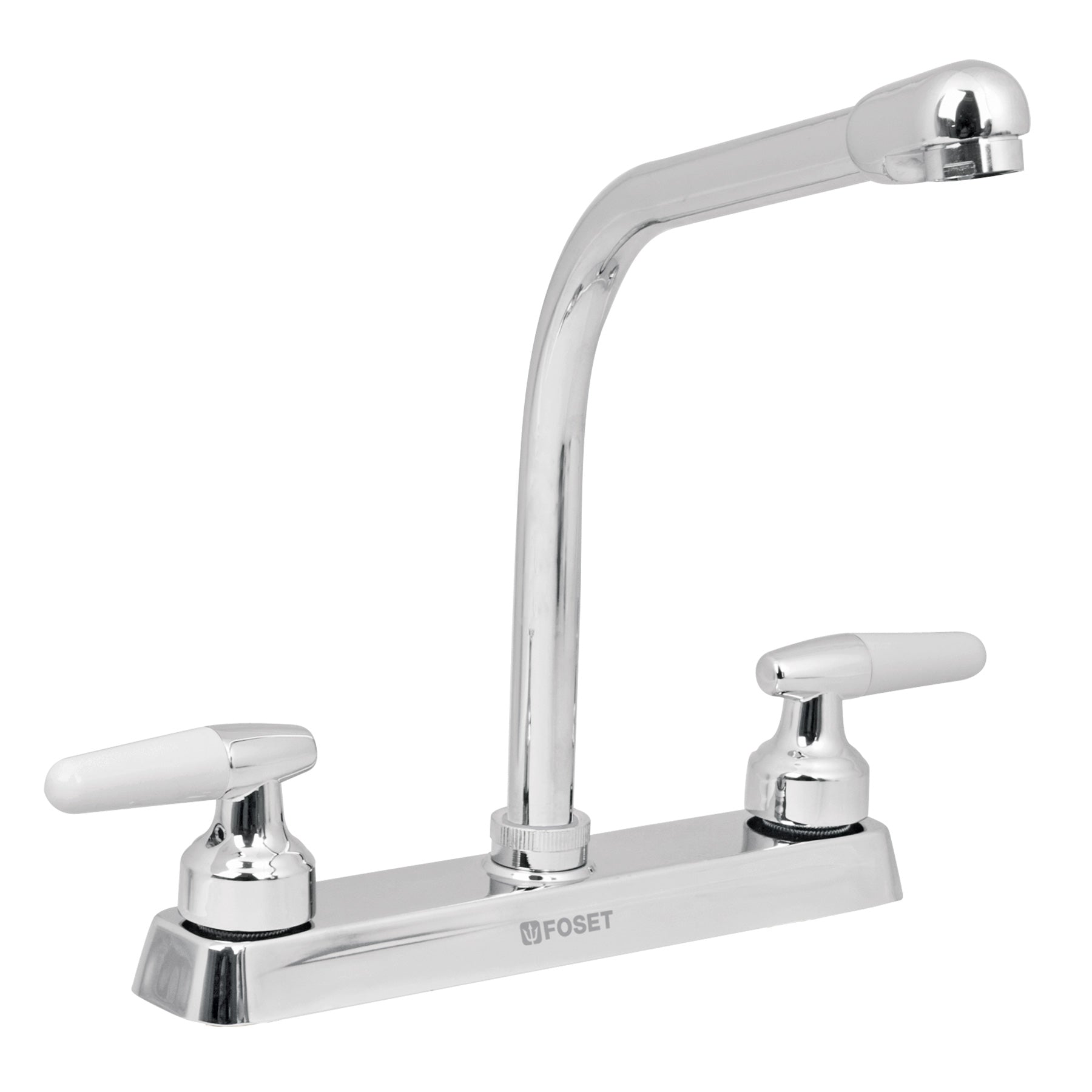 Mezcladora 8" fregadero cromo, cuello cobra, cono, BASIC