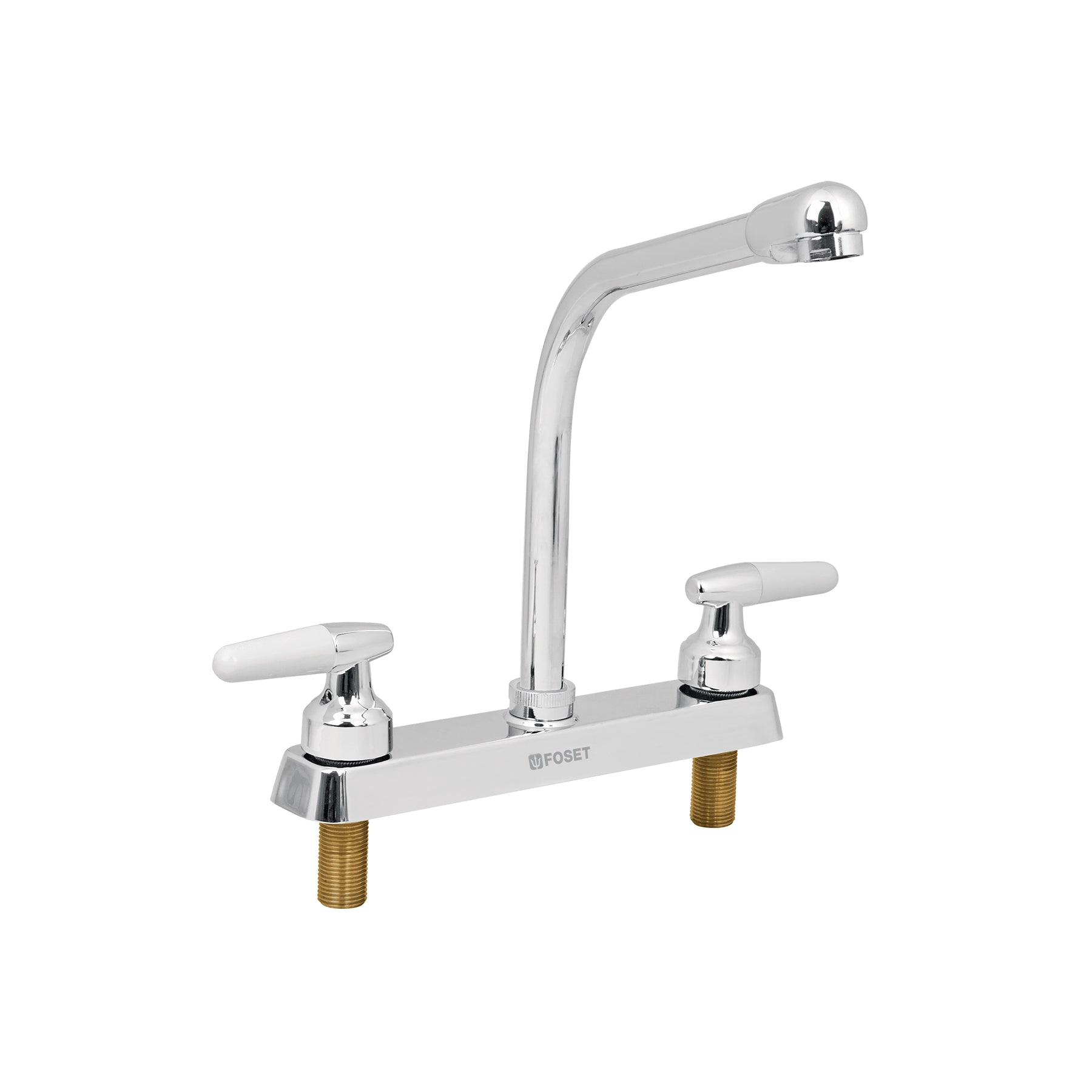 Mezcladora 8" fregadero cromo, cuello cobra, cono, BASIC, Foset, F-319I, 49180