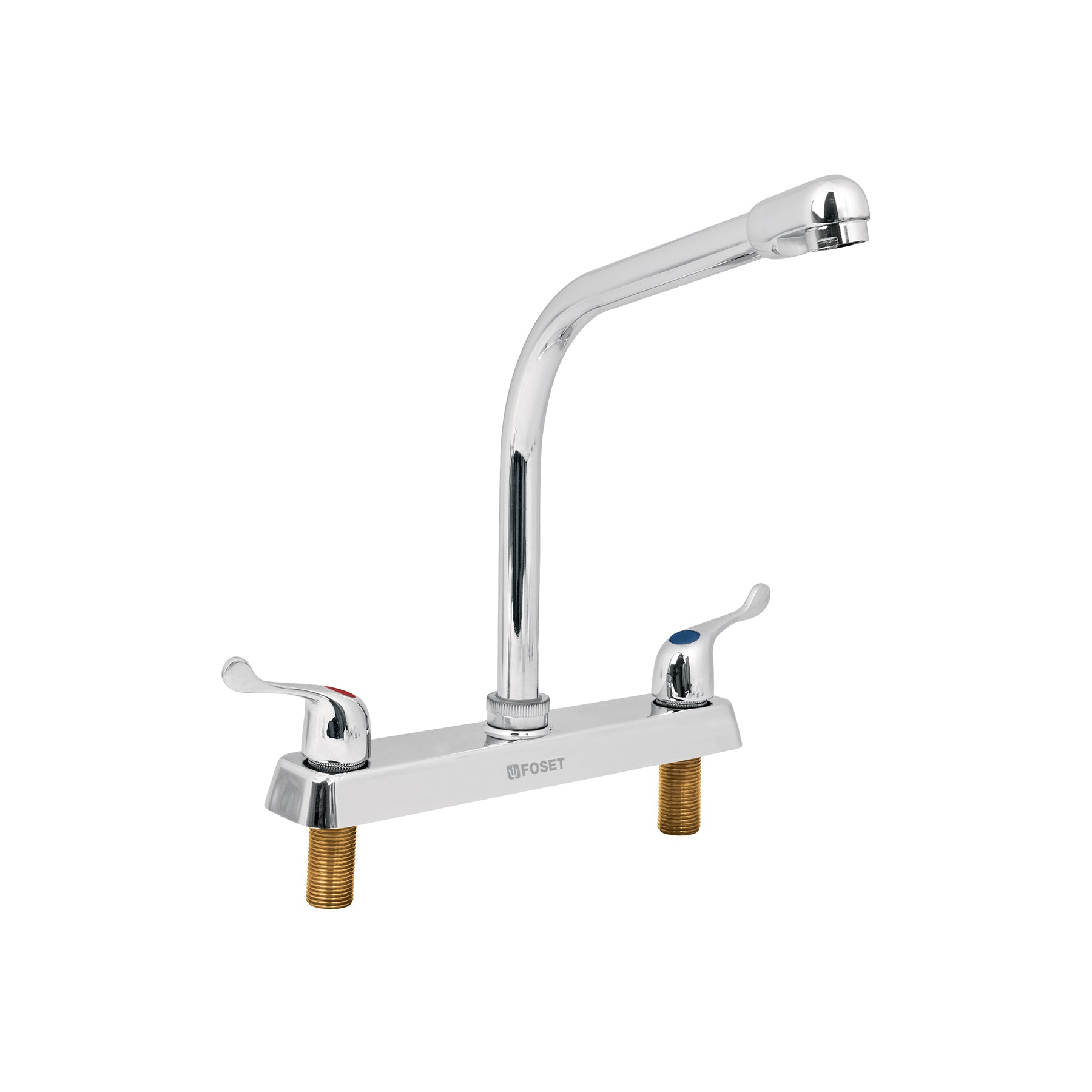 Mezcladora 8" fregadero cromo, cuello cobra, palanca, BASIC, Foset, F-319P, 49191