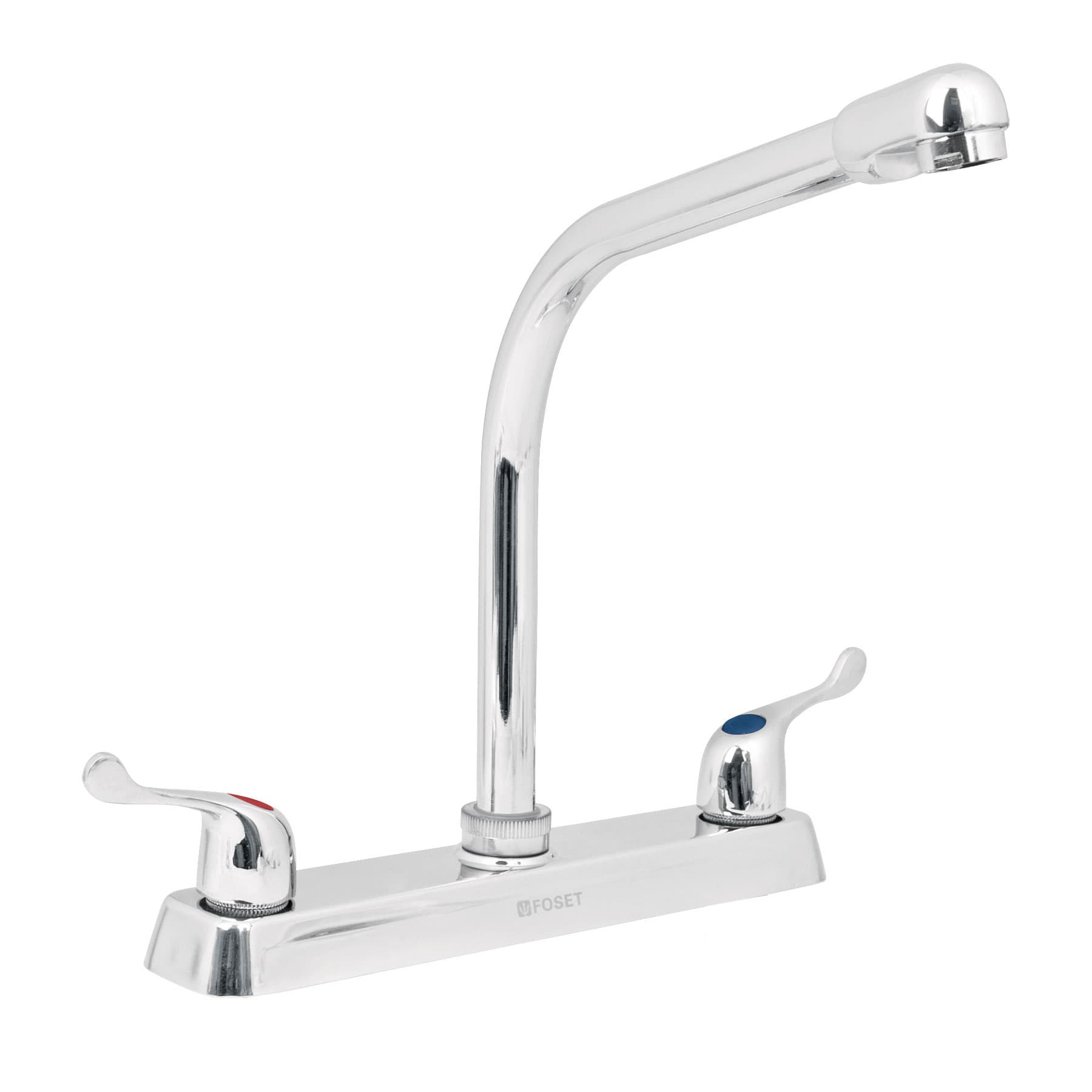 Mezcladora 8" fregadero cromo, cuello cobra, palanca, BASIC