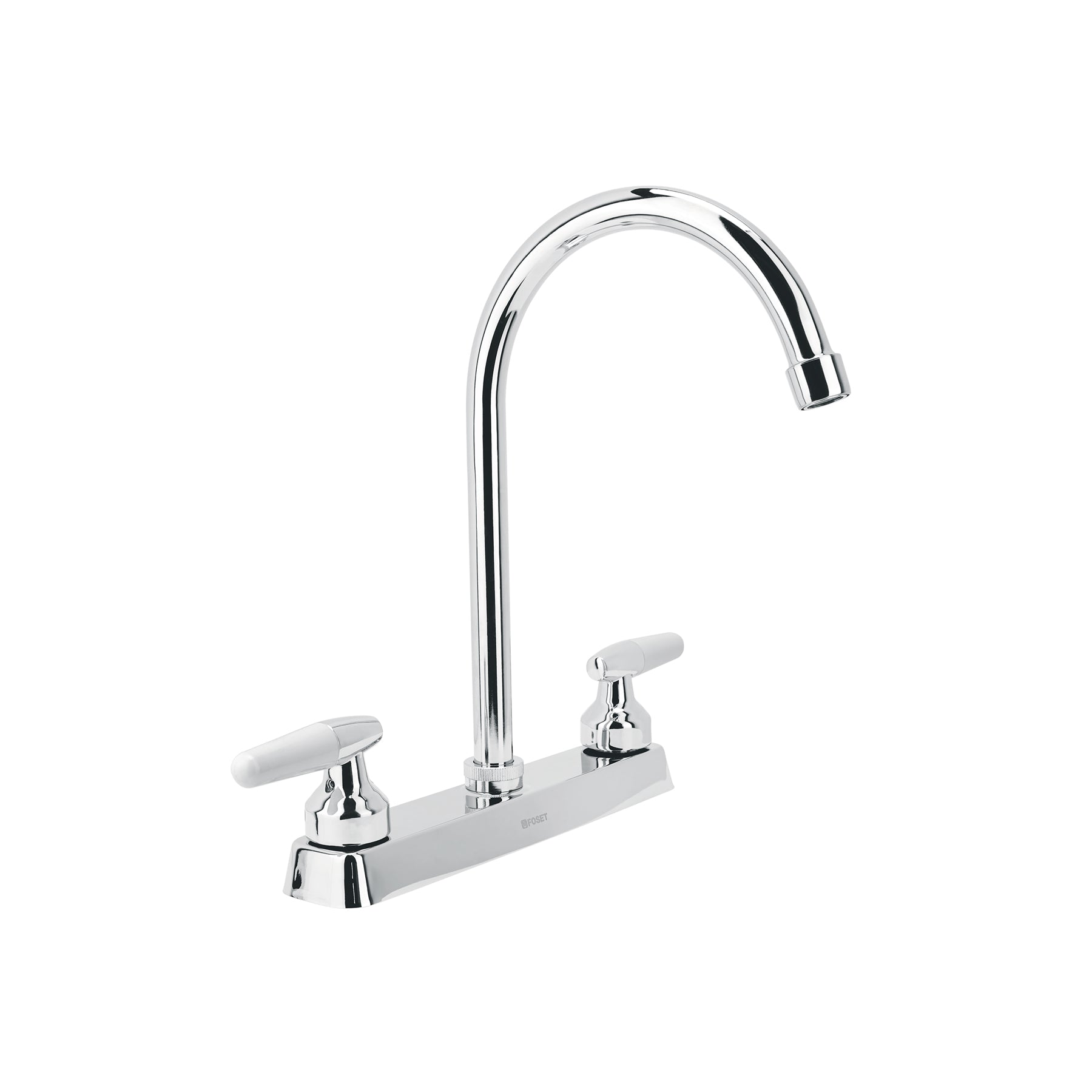 Mezcladora 8" fregadero cromo, cuello curvo, cono, BASIC, Foset, F-320I, 45619