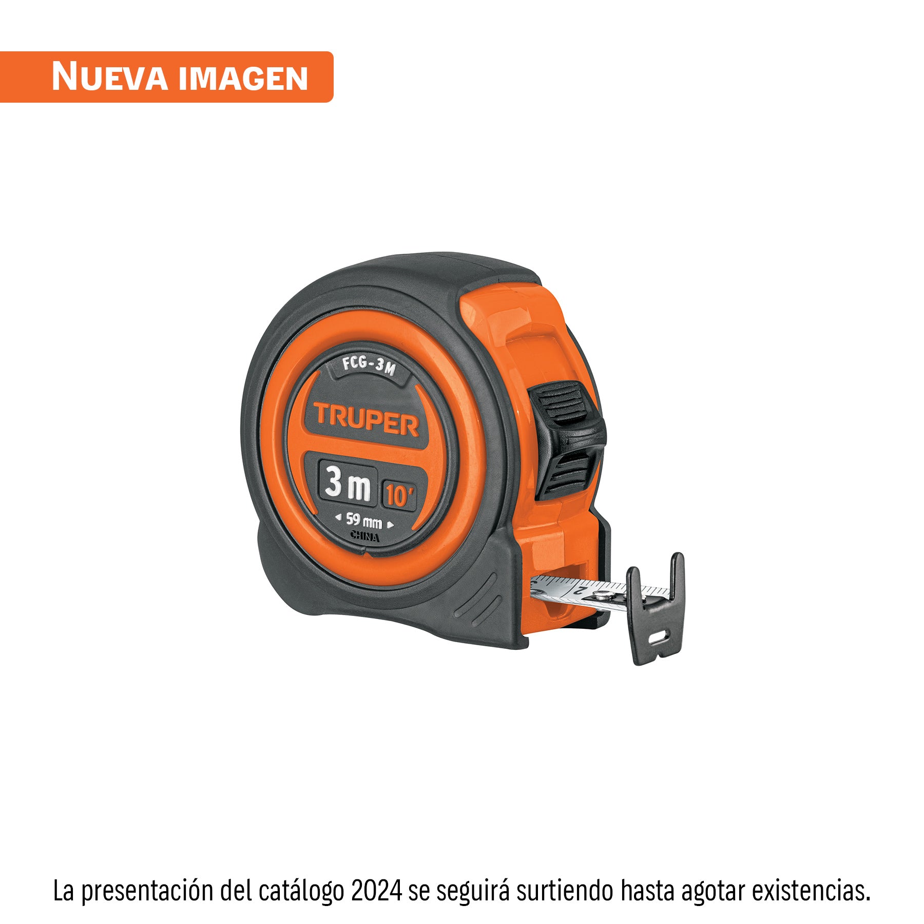 Flexómetro compacto contra impactos 3 m cinta 16 mm, Truper