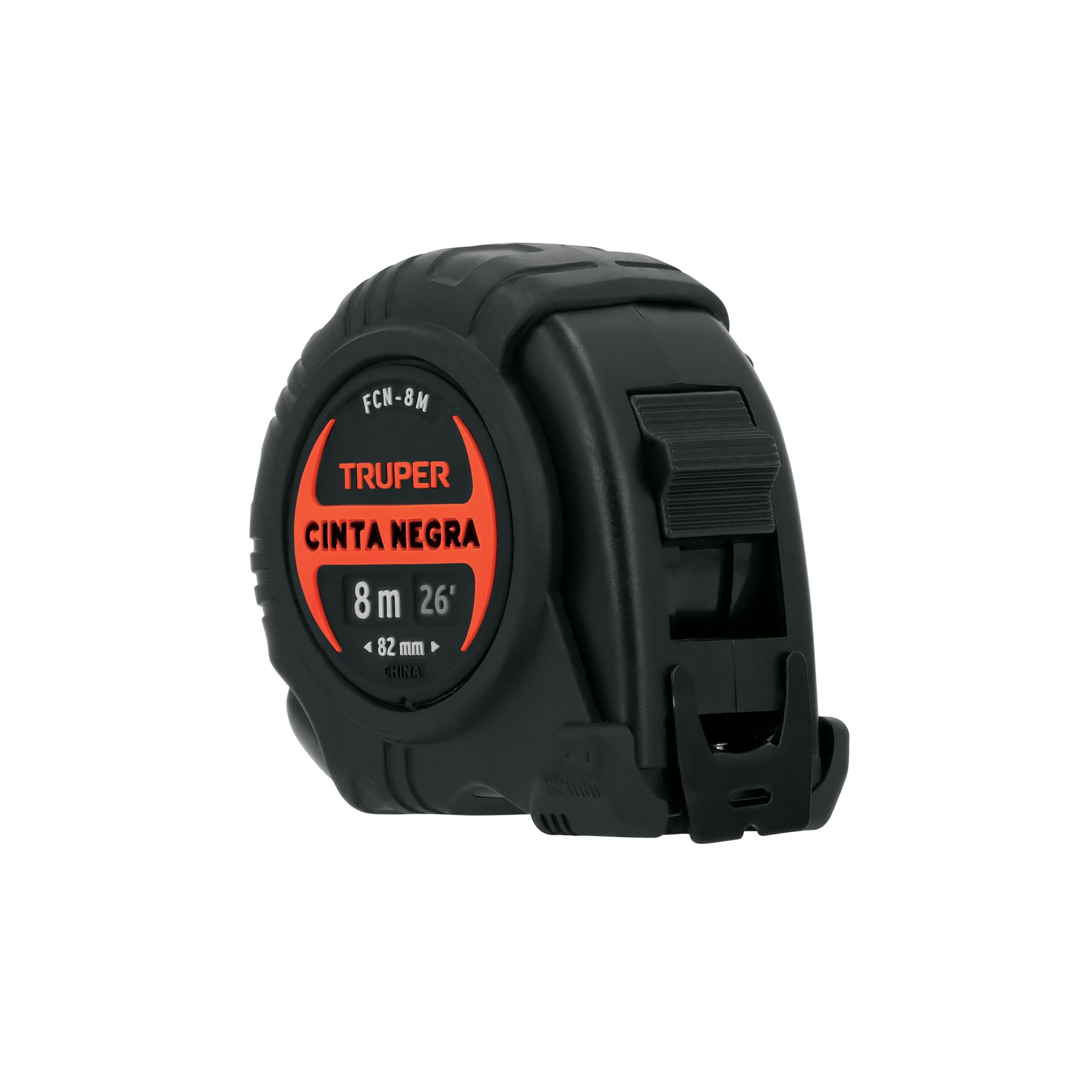 Flexómetro contra impactos 8 m, Cinta Negra 25 mm, Truper