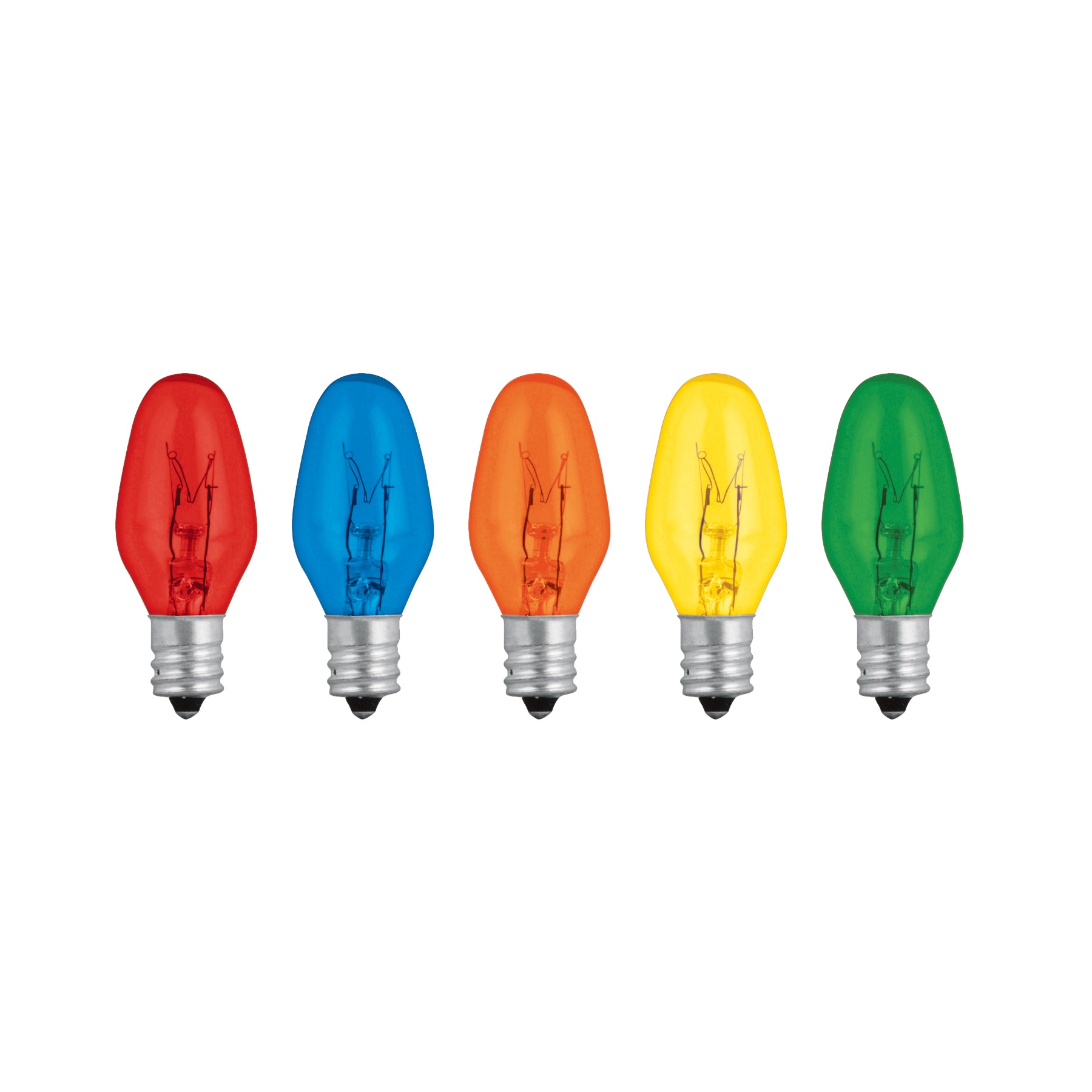 Caja con 50 focos incandescentes de colores base E12 7.5W, Volteck, FI-50C, 46822