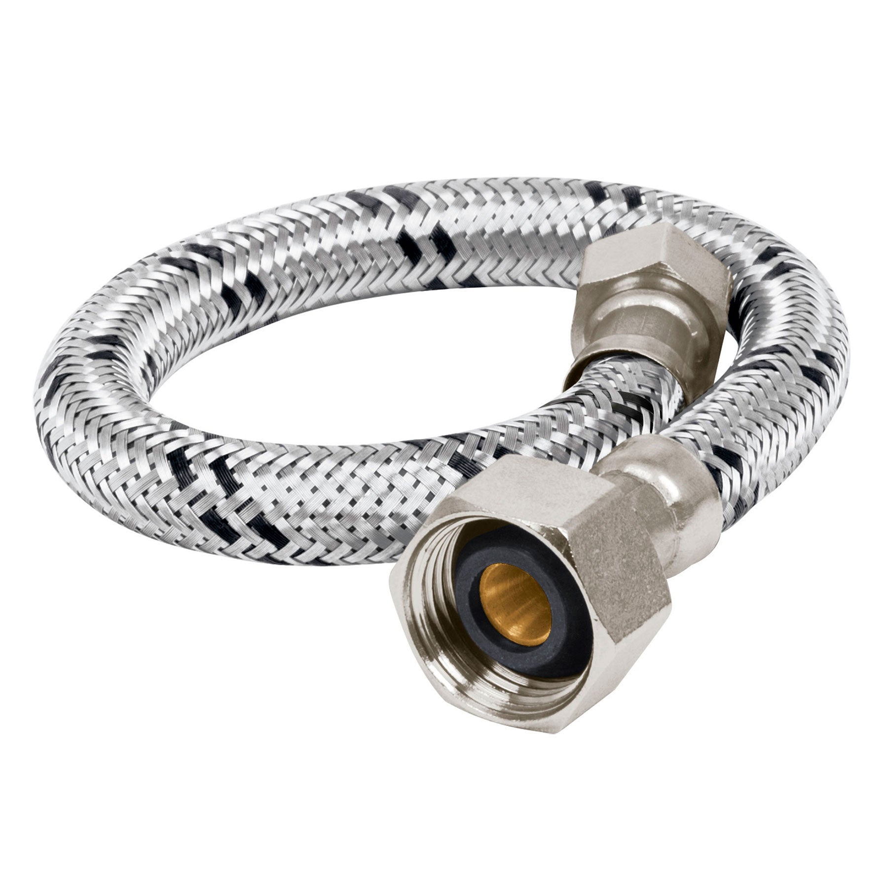 Manguera lavabo/fregadero, acero inoxidable 1/2" x 3/8", 30 cm