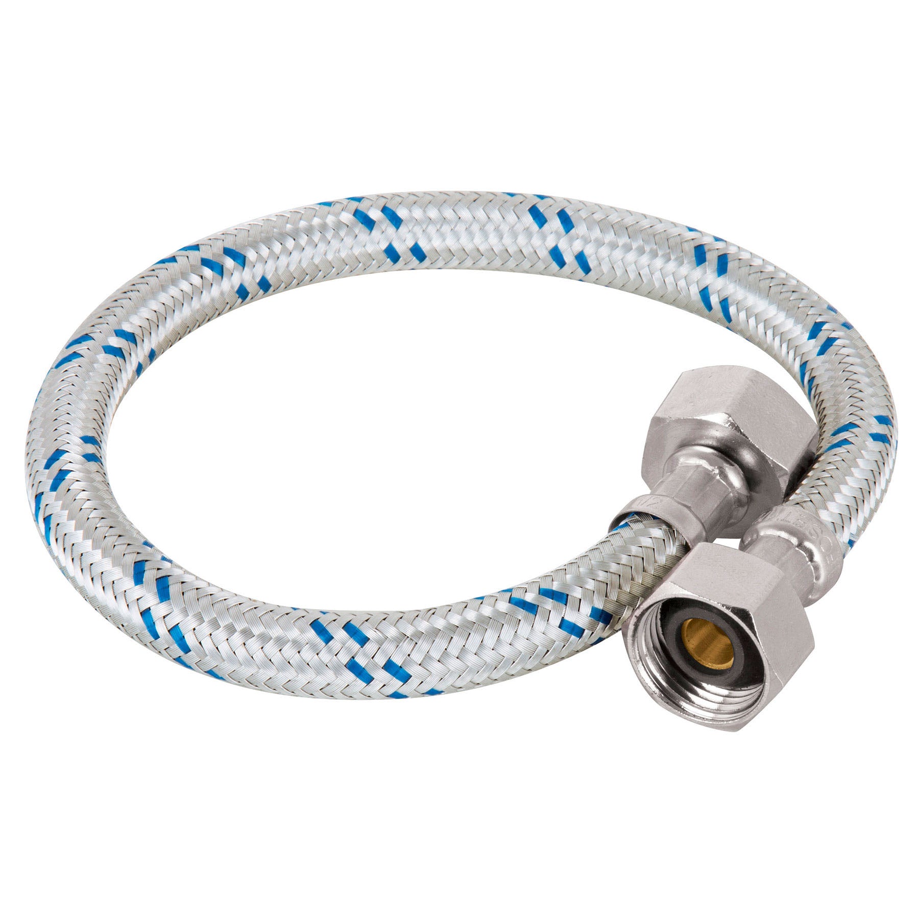 Manguera lavabo/fregadero, aluminio, 1/2" x 1/2", 40 cm