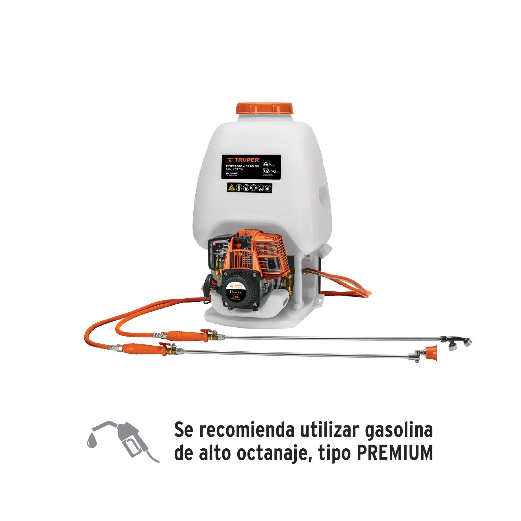 Fumigador de 25 L con motor a gasolina de 4 tiempos, Truper