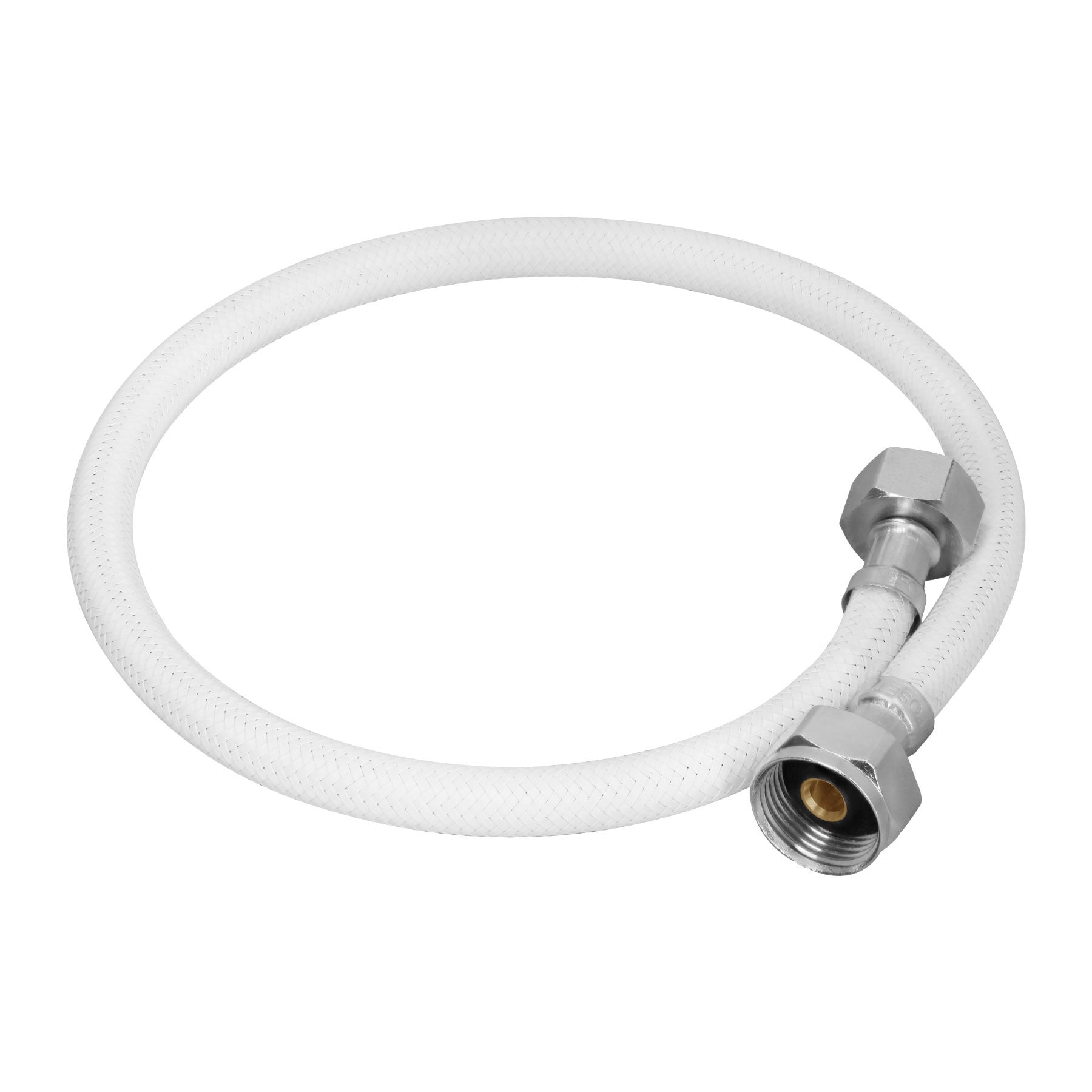 Manguera para WC, vinilo blanco, 1/2" x 7/8", 60 cm, Foset, FWC-60B, 45315