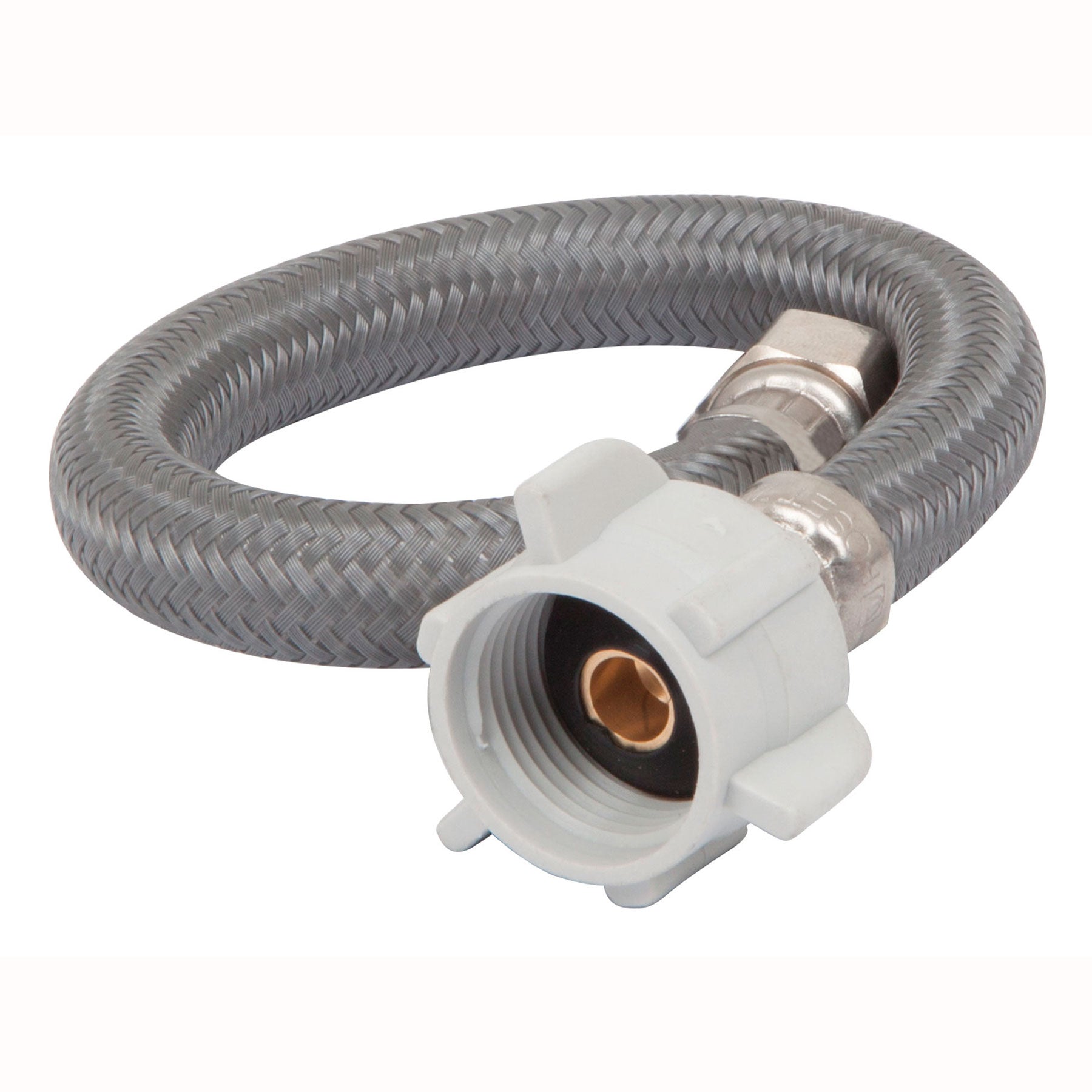 Manguera para WC, vinilo gris, 3/8"x7/8" , 30cm, plástico/latón