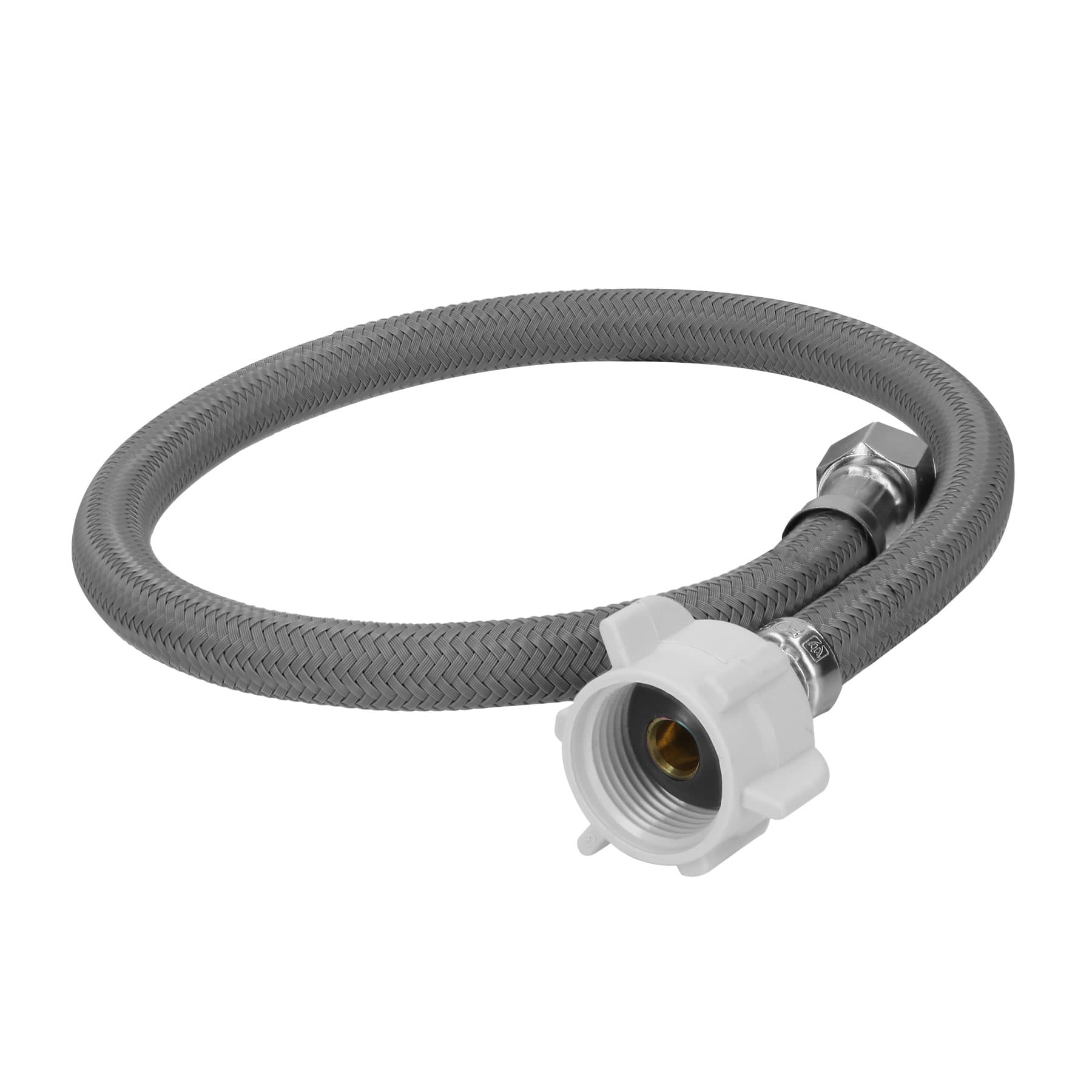 Manguera para WC, vinilo gris, 3/8"x7/8" , 40cm, plástico/latón