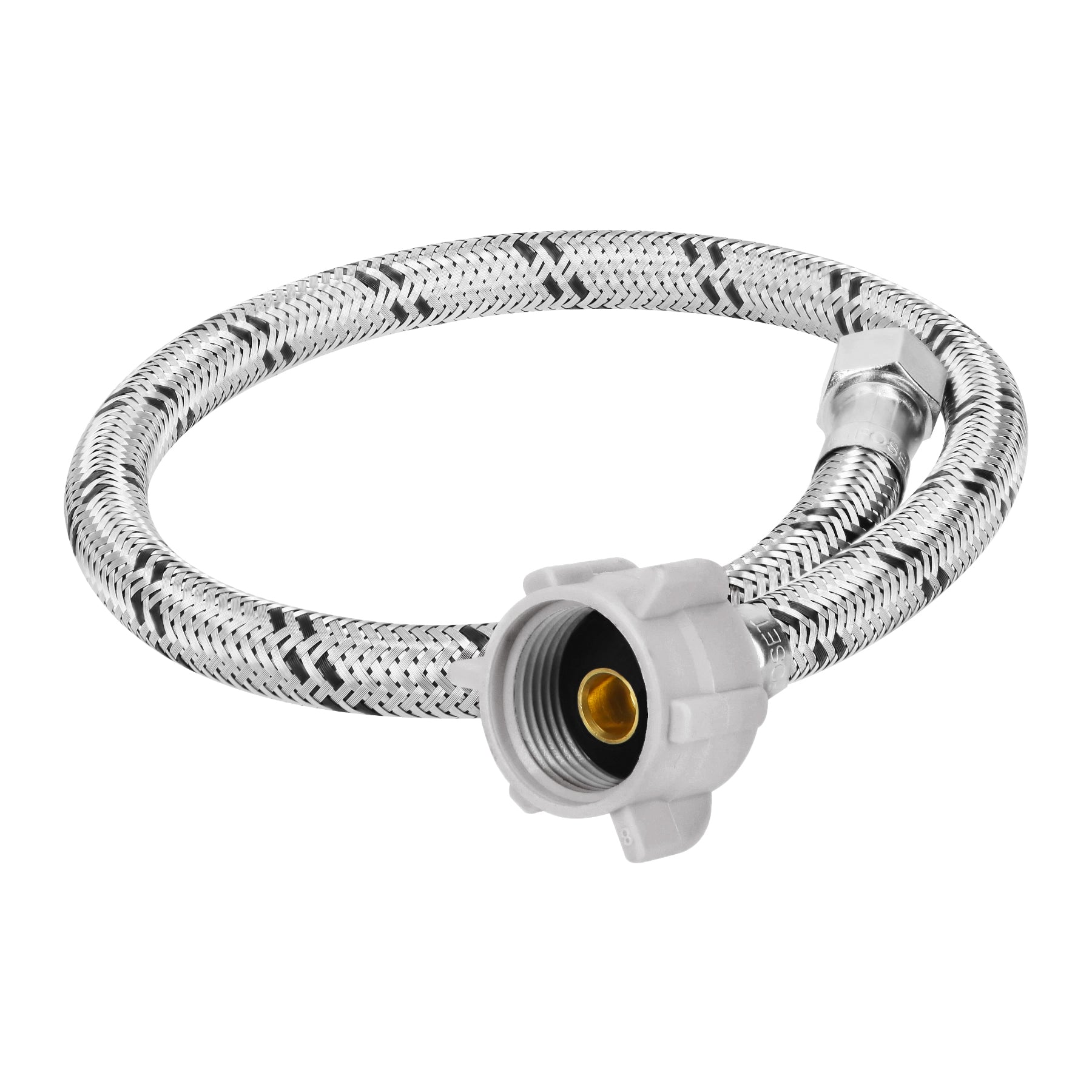 Manguera para WC, acero inoxidable 3/8"x7/8", 50cm, plástico/latón