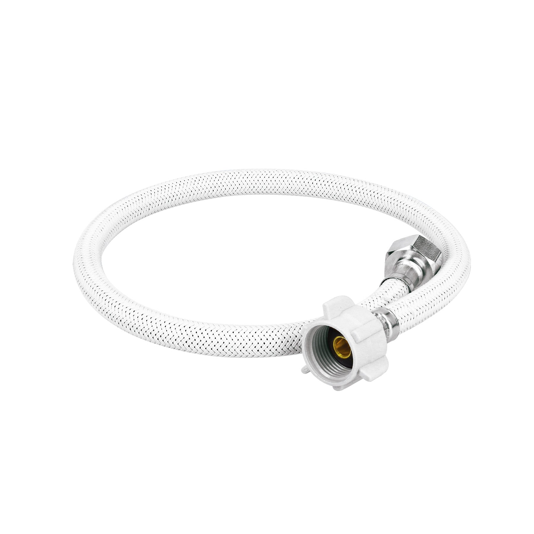 Manguera para WC vinilo blanco 1/2"x7/8", 60cm, plástico/latón