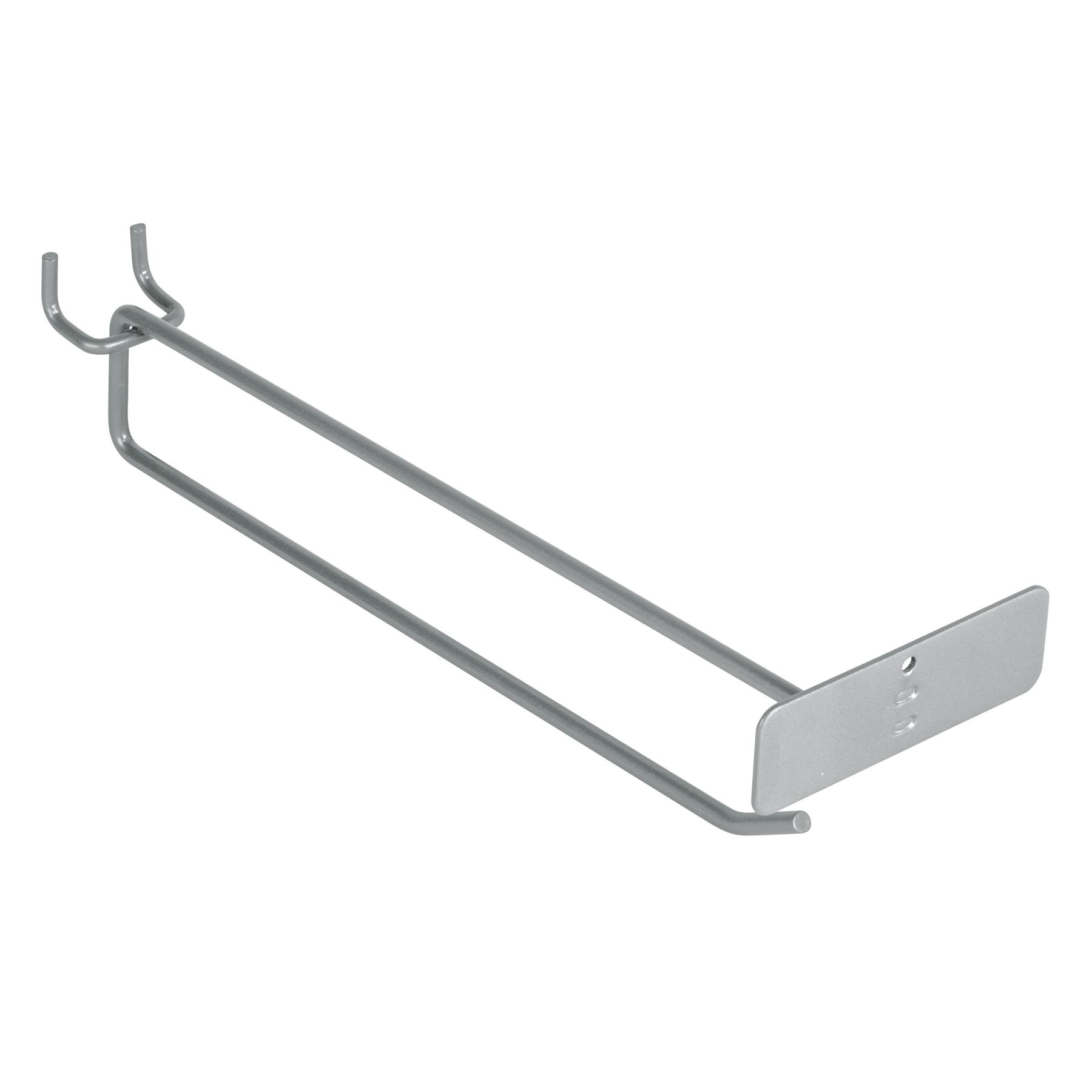 Gancho recto 9" con portaetiqueta para perfocel y ranurado