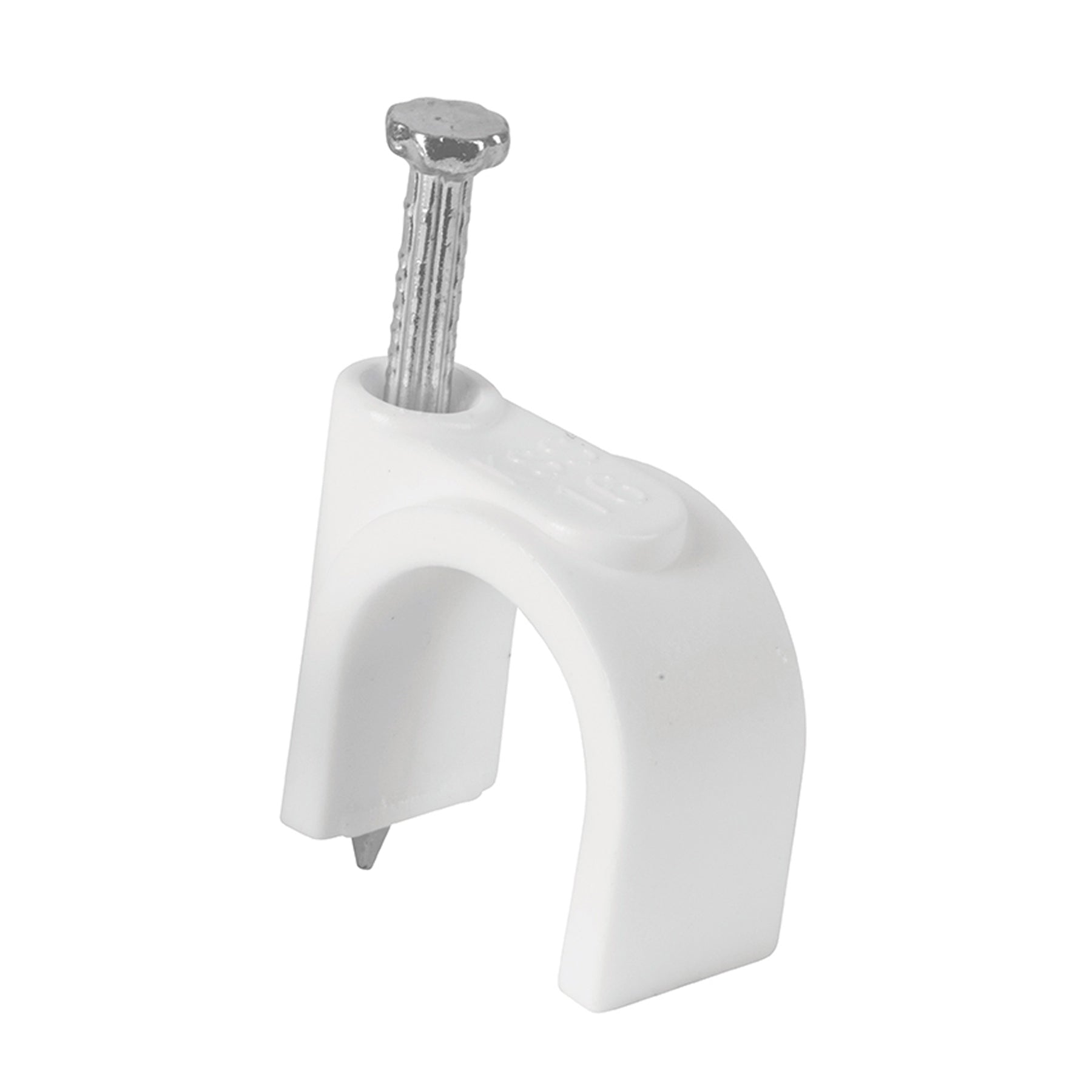 Bolsa con 20 grapas blancas de 16 mm para cable redondo, Volteck, GCU-16B, 48276