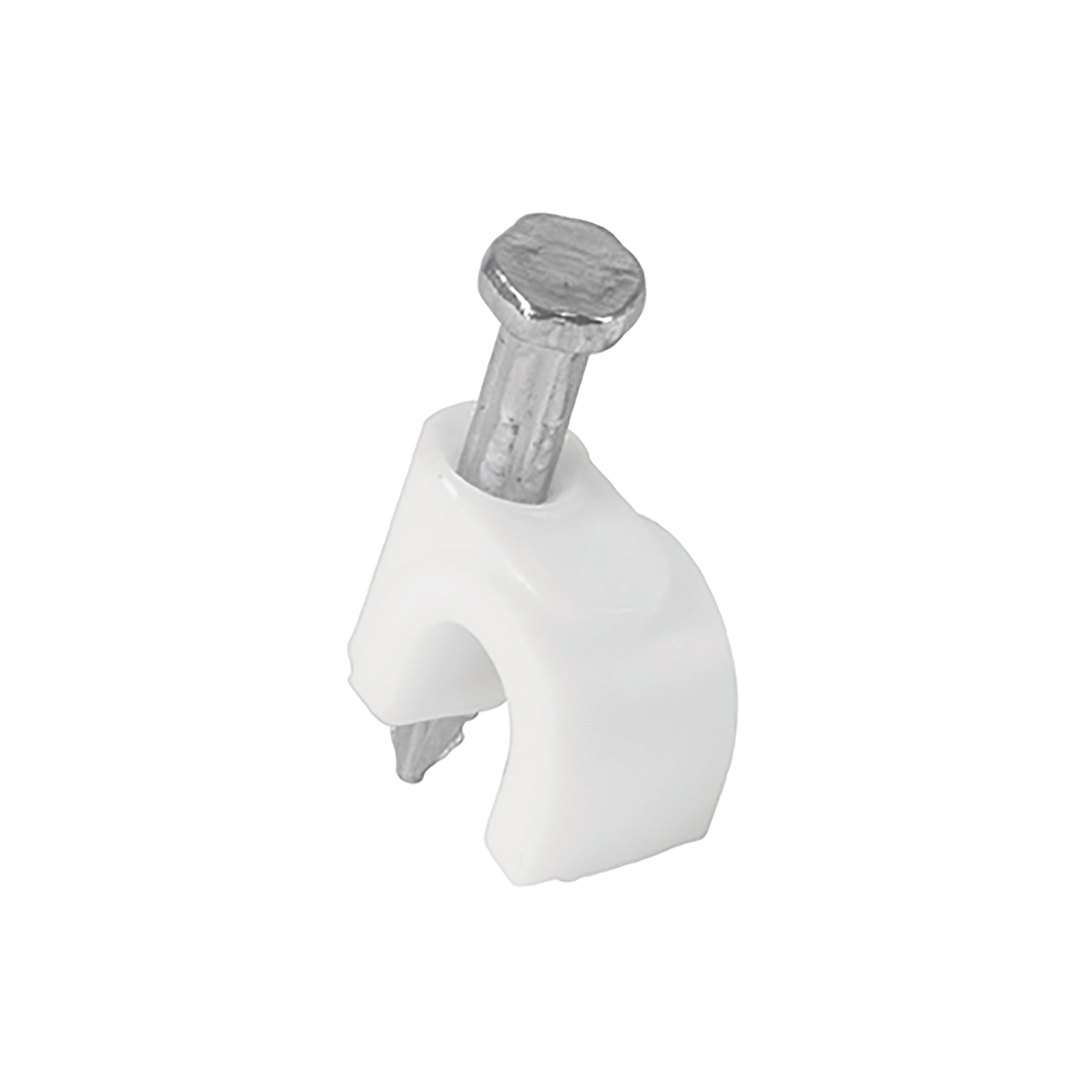 Bolsa con 20 grapas blancas de 6 mm para cable redondo, Volteck, GCU-6B, 48272