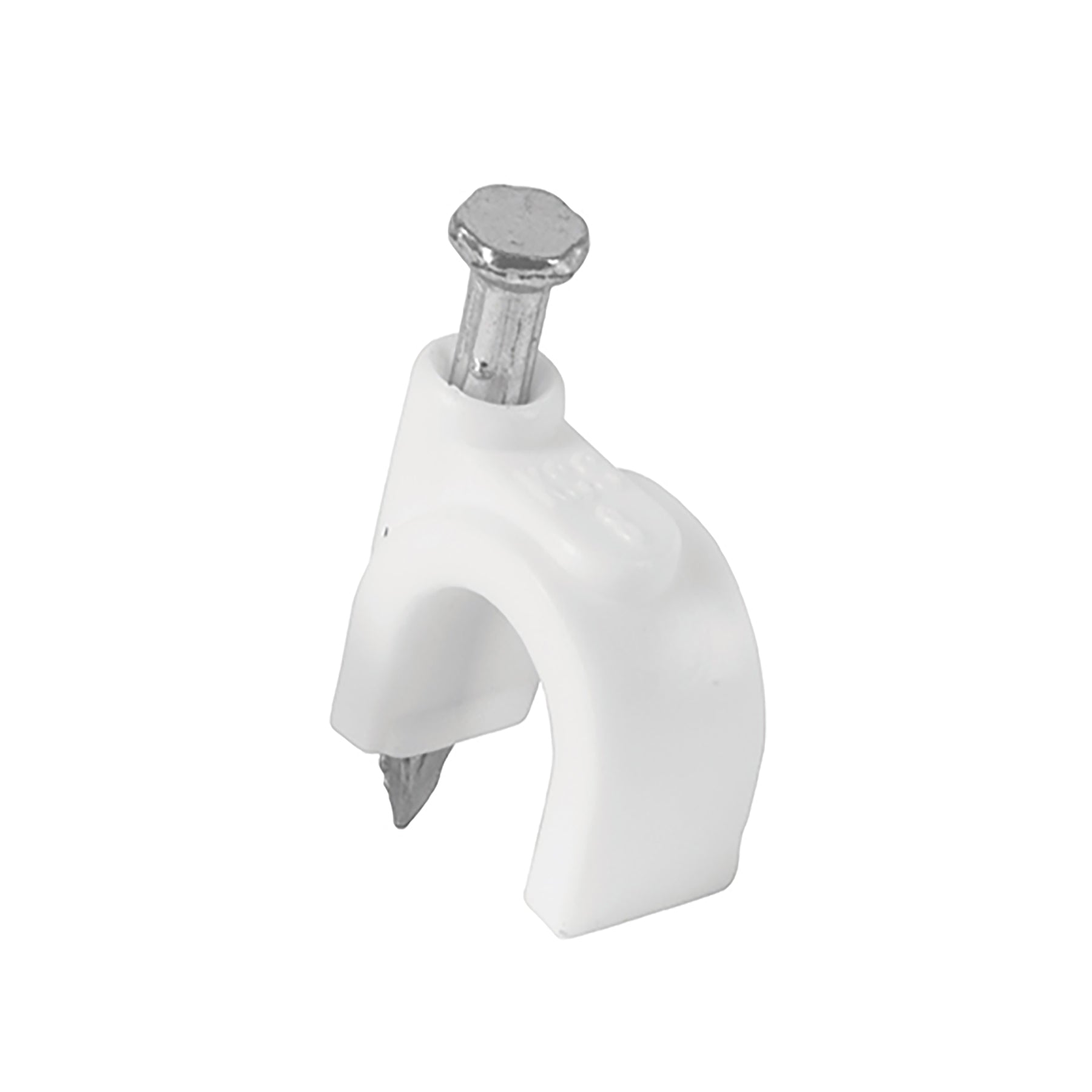Bolsa con 20 grapas blancas de 8 mm para cable redondo, Volteck, GCU-8B, 48273