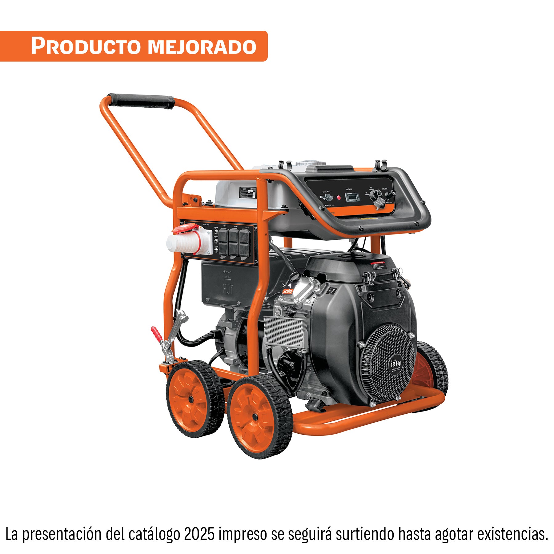 Generador portátil 10 kW motor a gasolina, Truper
