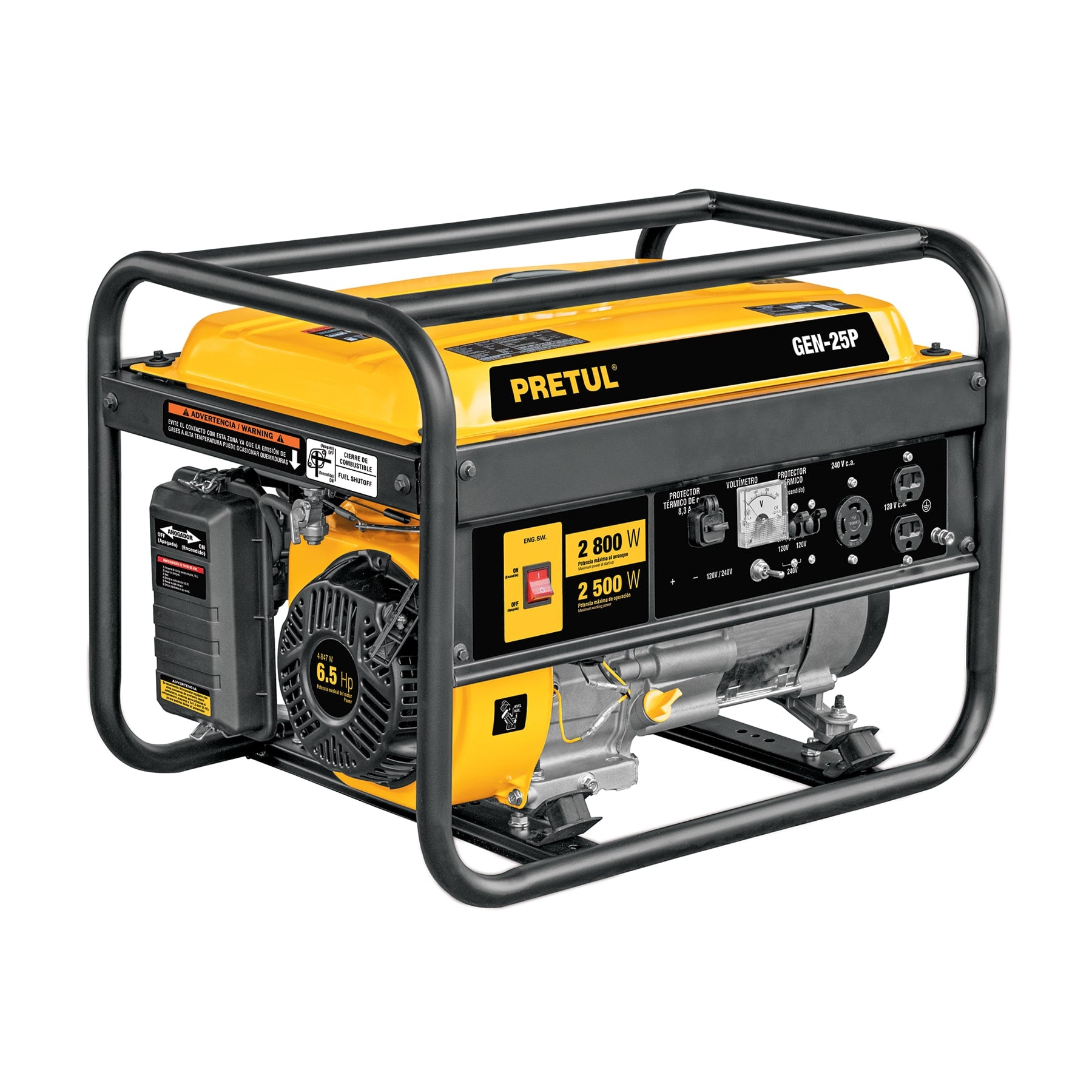 Generador portátil 2.5 kW motor a gasolina, Pretul, GEN-25P, 26034