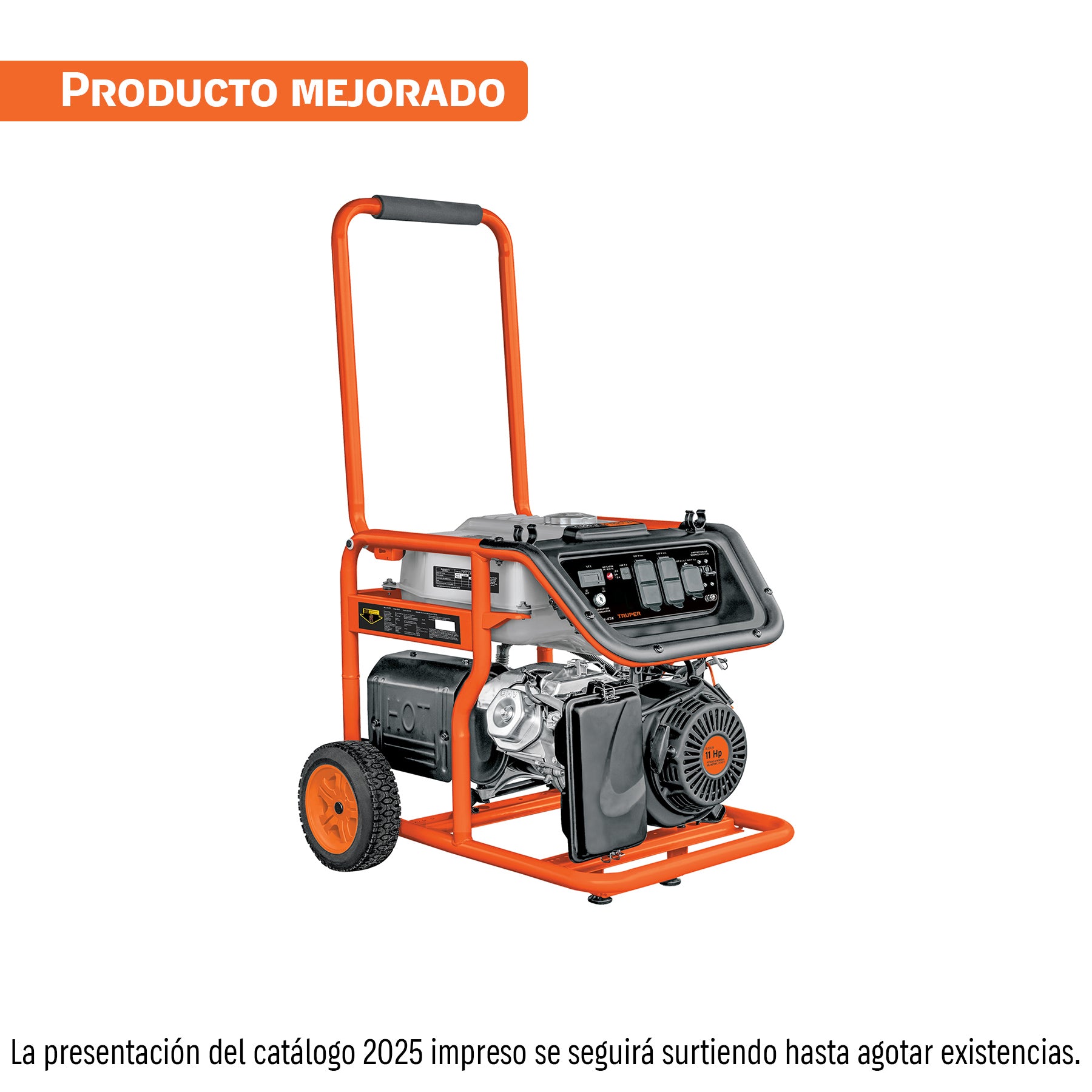 Generador portátil 4.5 kW motor a gasolina, Truper