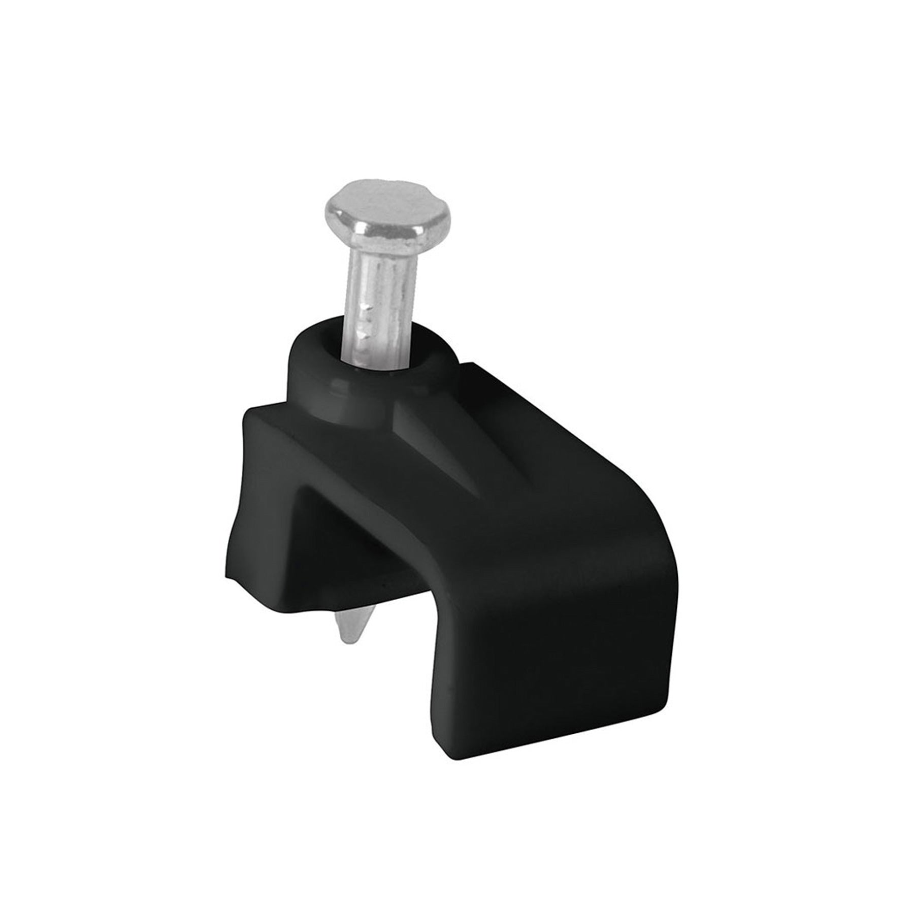 Bolsa con 20 grapas negras de 6 x 9.5 mm para cable plano, Volteck, GPL-10N, 48035