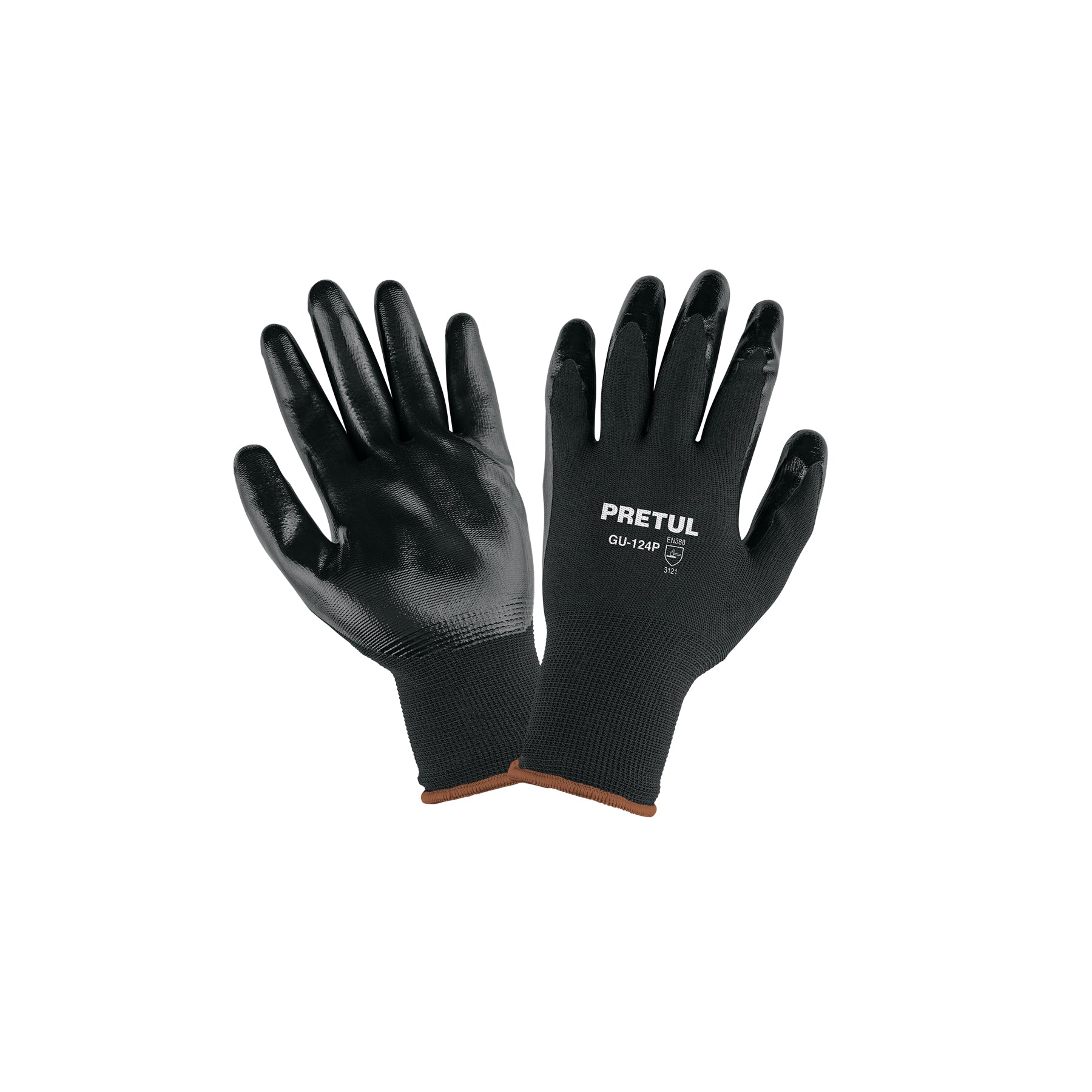 Guantes de nylon recubiertos de nitrilo, XG, Pretul, GU-124P, 29929