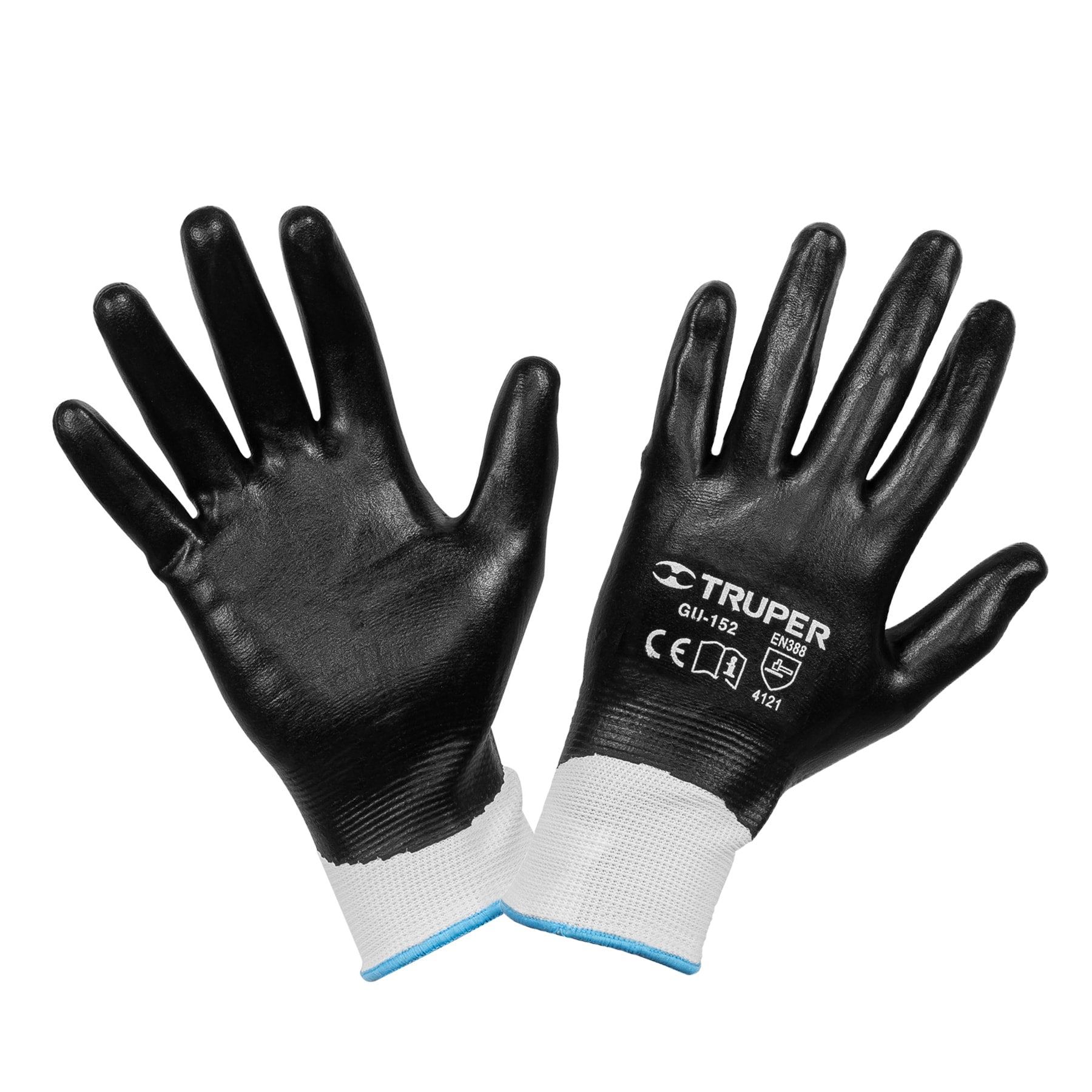 Guantes de poliéster recubiertos de nitrilo, M, Truper