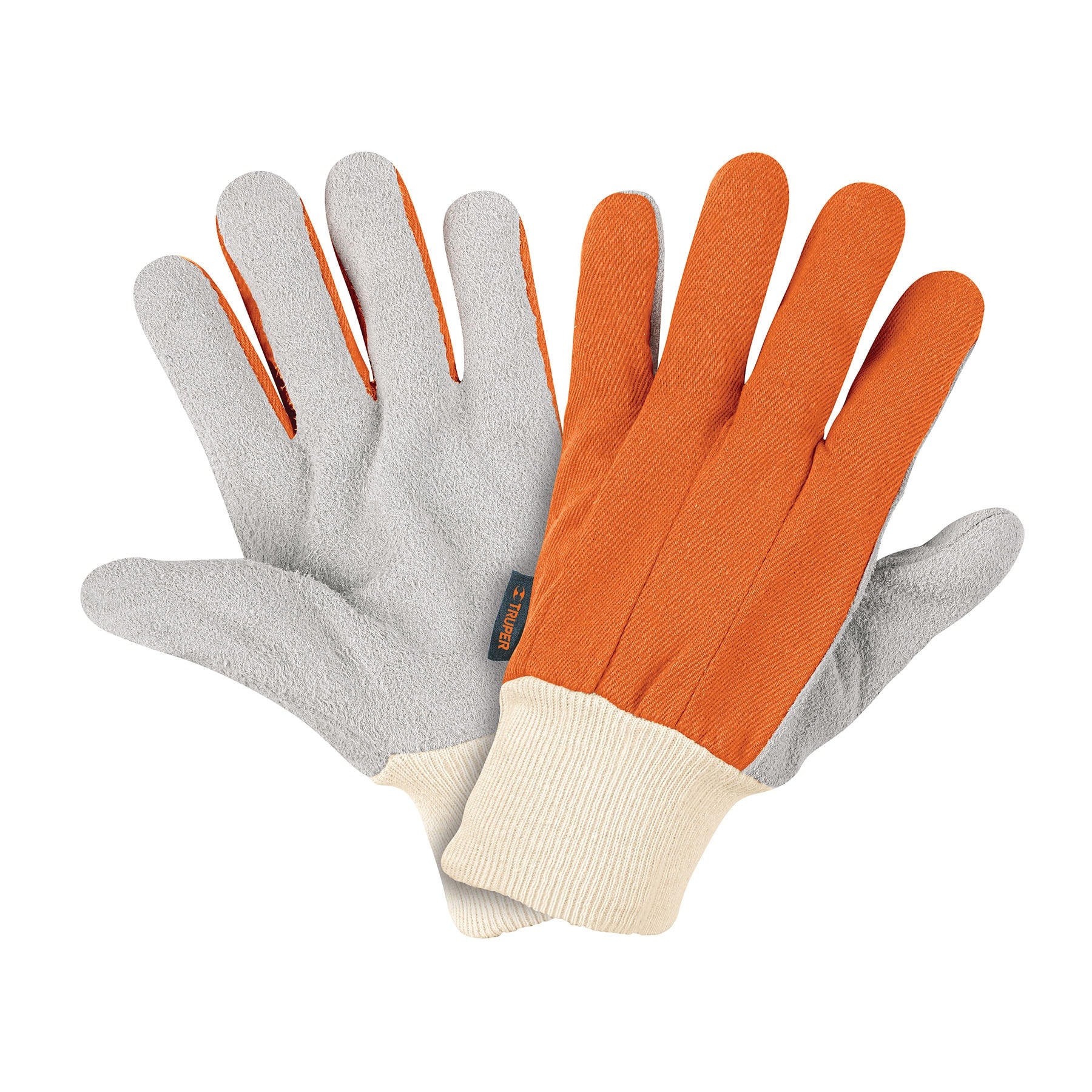 Guantes de carnaza y loneta, uso ligero, unitalla, Truper