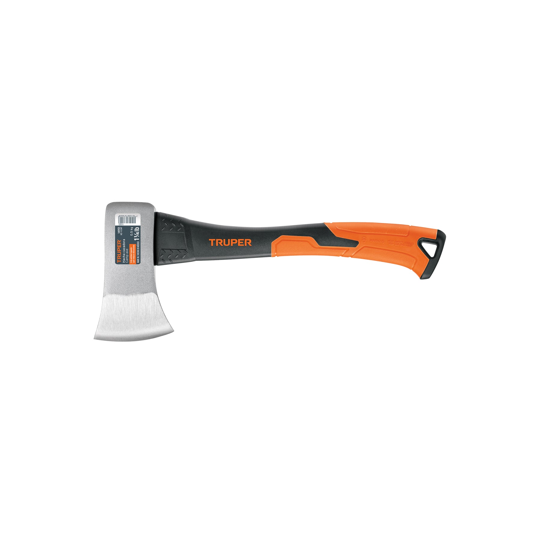 Hacha cazadora 1-1/4 lb, mango fibra de vidrio 14", Truper