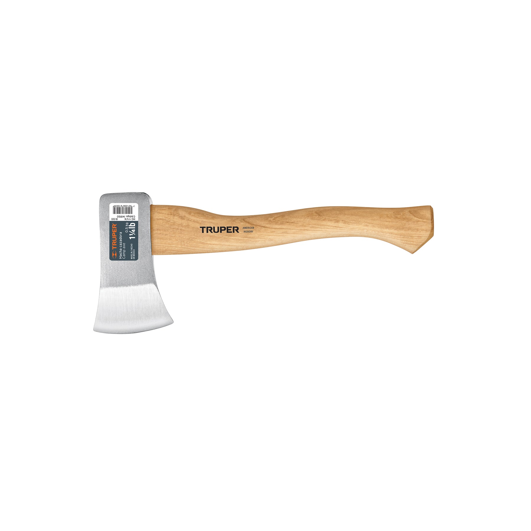 Hacha cazadora 1-1/4 lb, mango hickory 14", Truper