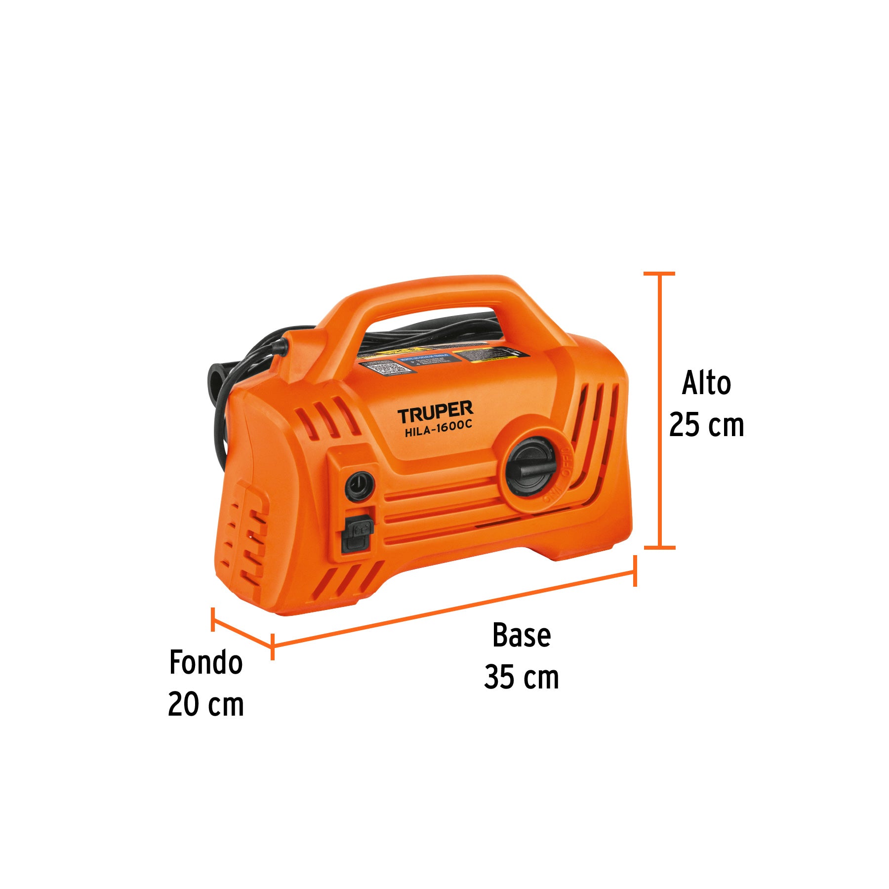 Hidrolavadora elÈctrica compacta 1600 PSI, TRUPER