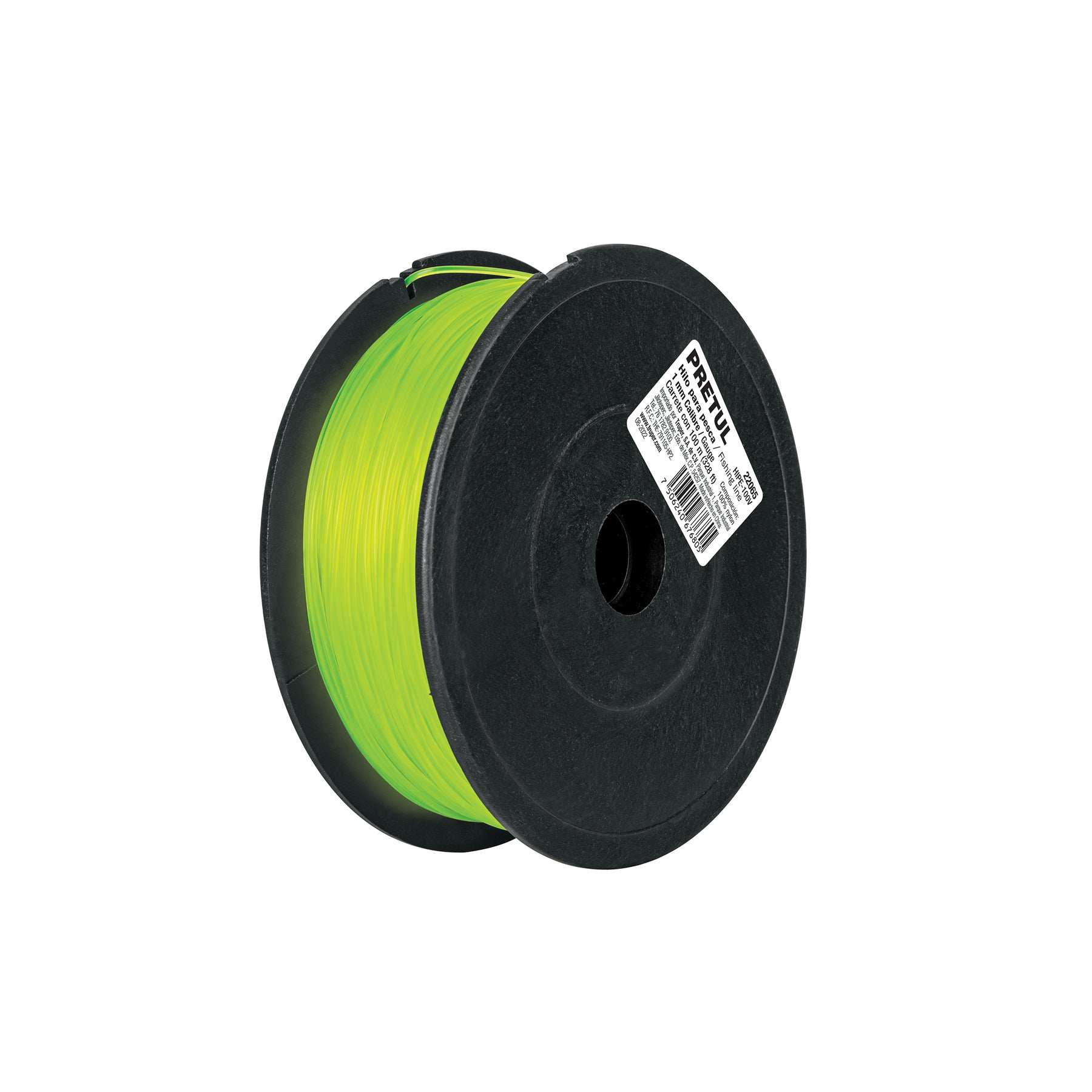 Carrete con 100 m de hilo para pesca verde calibre 1.00 mm, Pretul, HIPE-100V, 22065