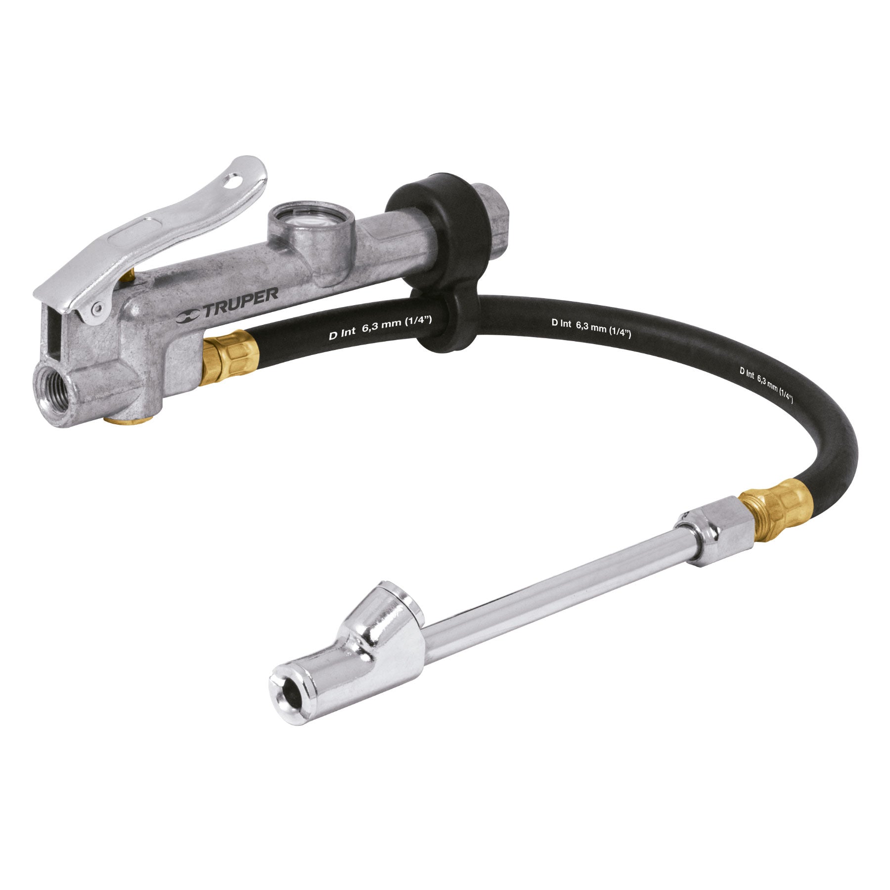 Inflador calibrador, cabeza doble, prof. 1/4" NPT, Truper