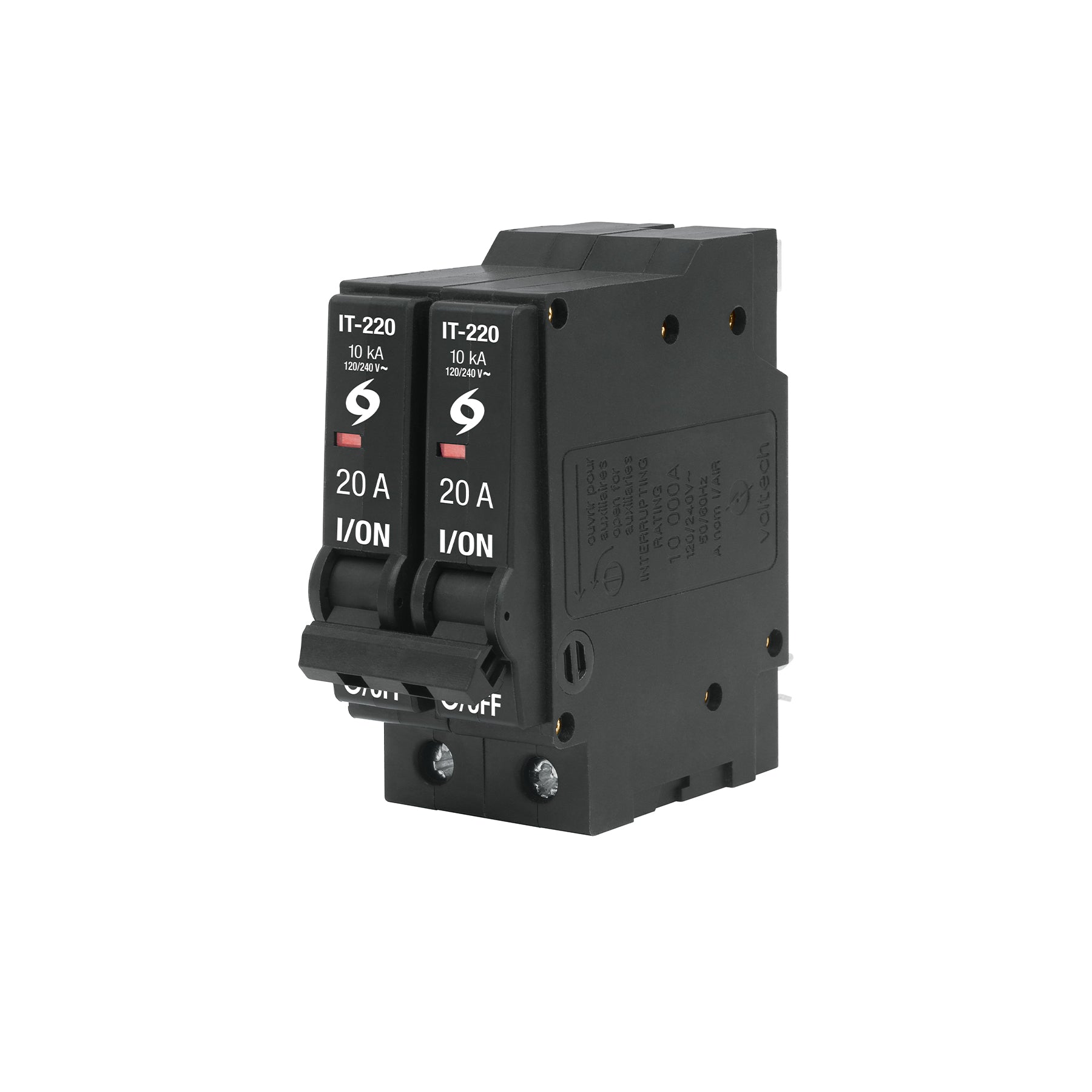 Interruptor de 2 polos 20A, enchufable, a granel, Volteck, IT-220G, 45877