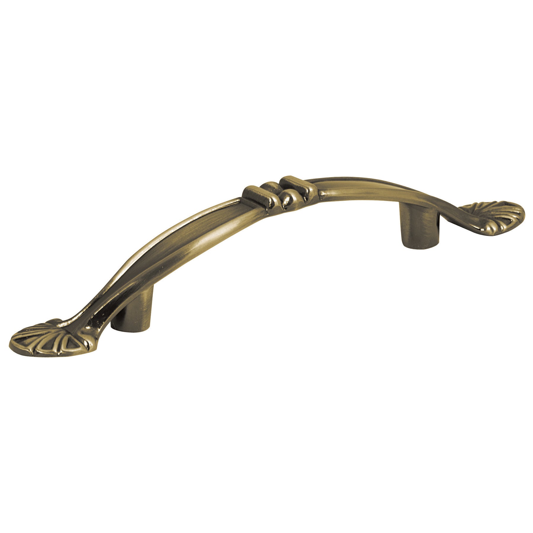 Jaladera metálica de 76 mm estilo "Barroco", latón antiguo