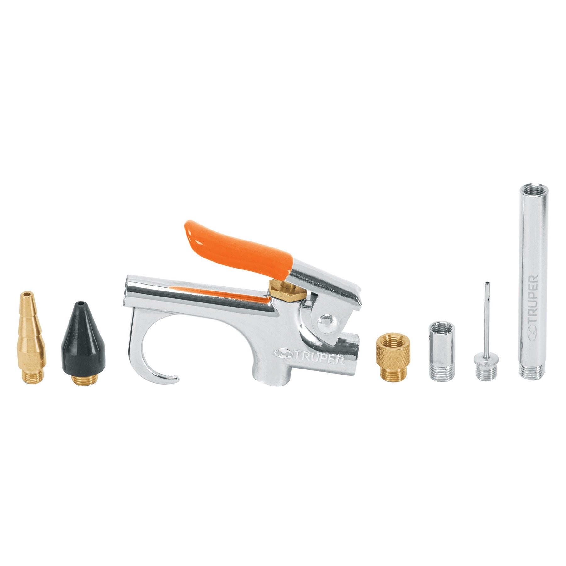 Juego pistola sopleteadora,2 boquillas,4 accesorios, Truper