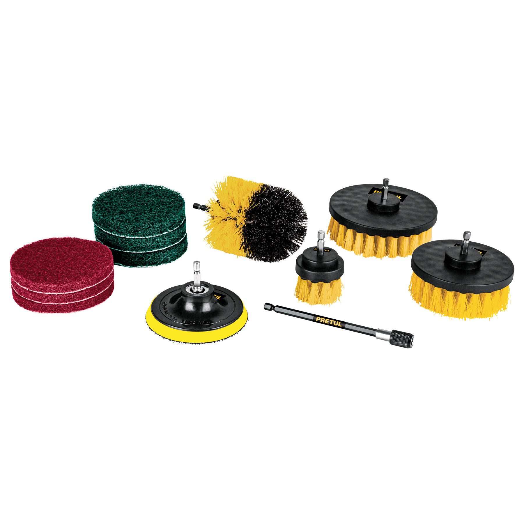 Juego 12 accesorios de limpieza y asentado para taladro, Pretul