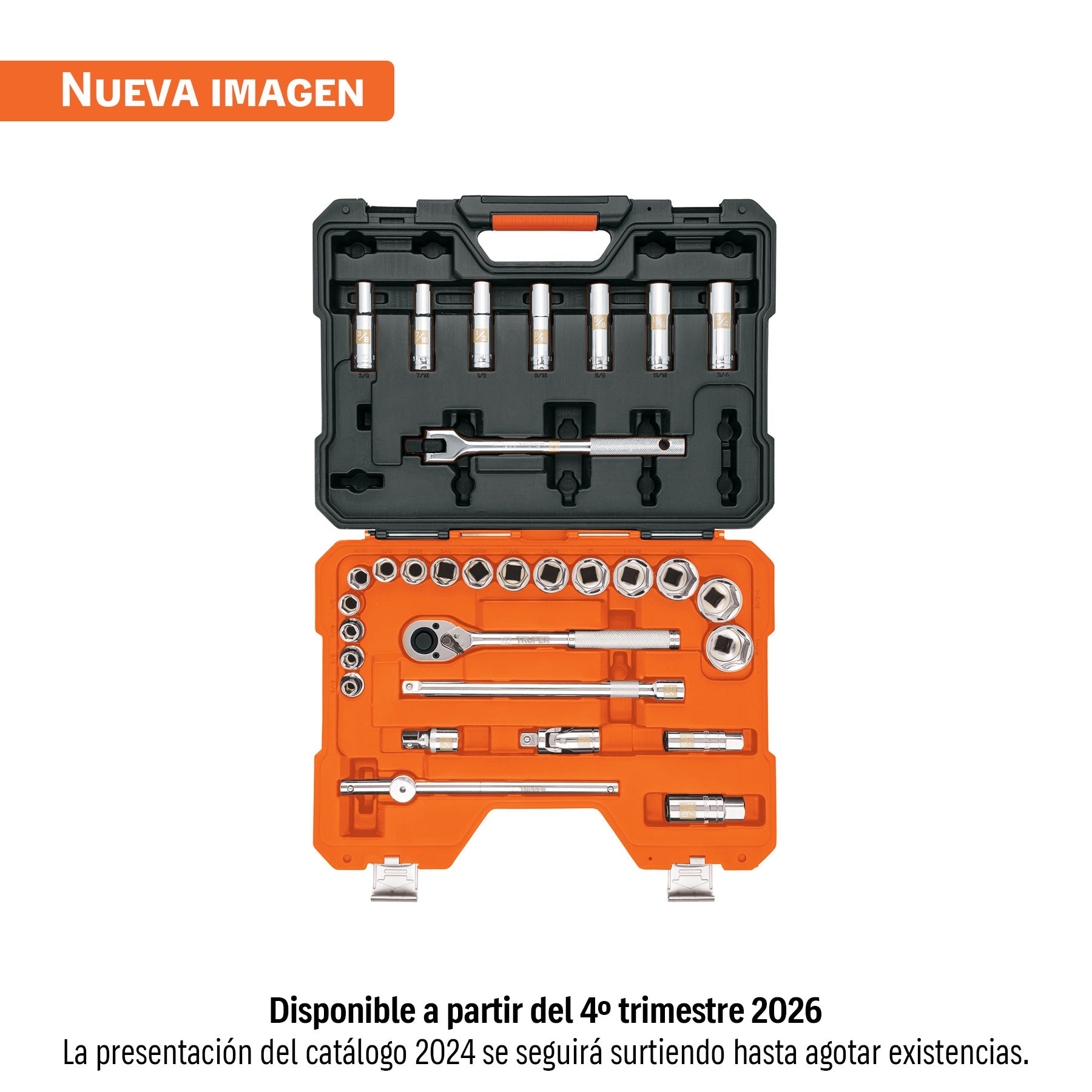 Juego de 31 herramientas cuadro 1/2" std para mecánico, Truper, JD-1/2X31P, 102260