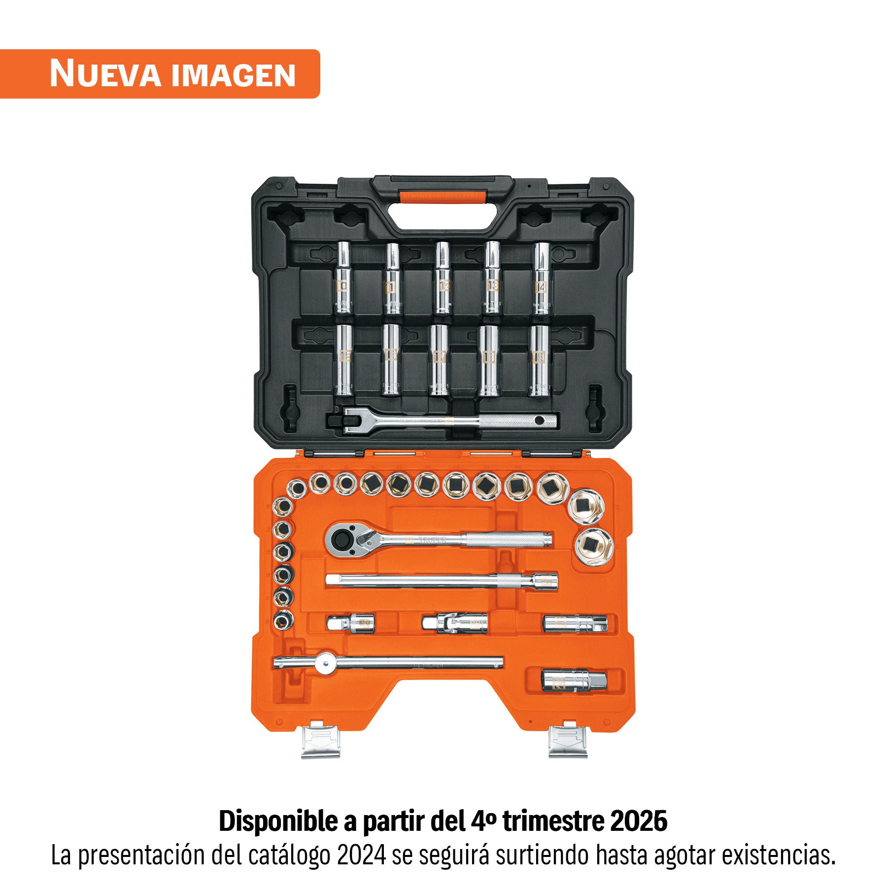 Juego de 36 herramientas cuadro 1/2" mm para mecánico, Truper, JD-1/2X36M, 102249