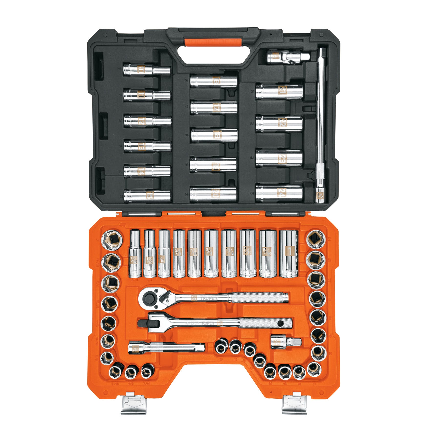 Juego de 56 herramientas cuadro 1/2" estándar y mm para mecánico