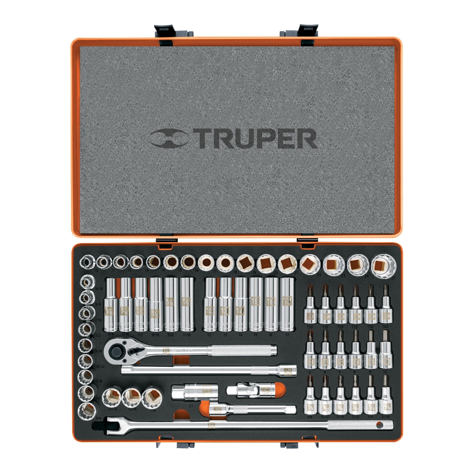 Juego de 64 herramientas cuadro 1/2" estándar y mm para mecánico