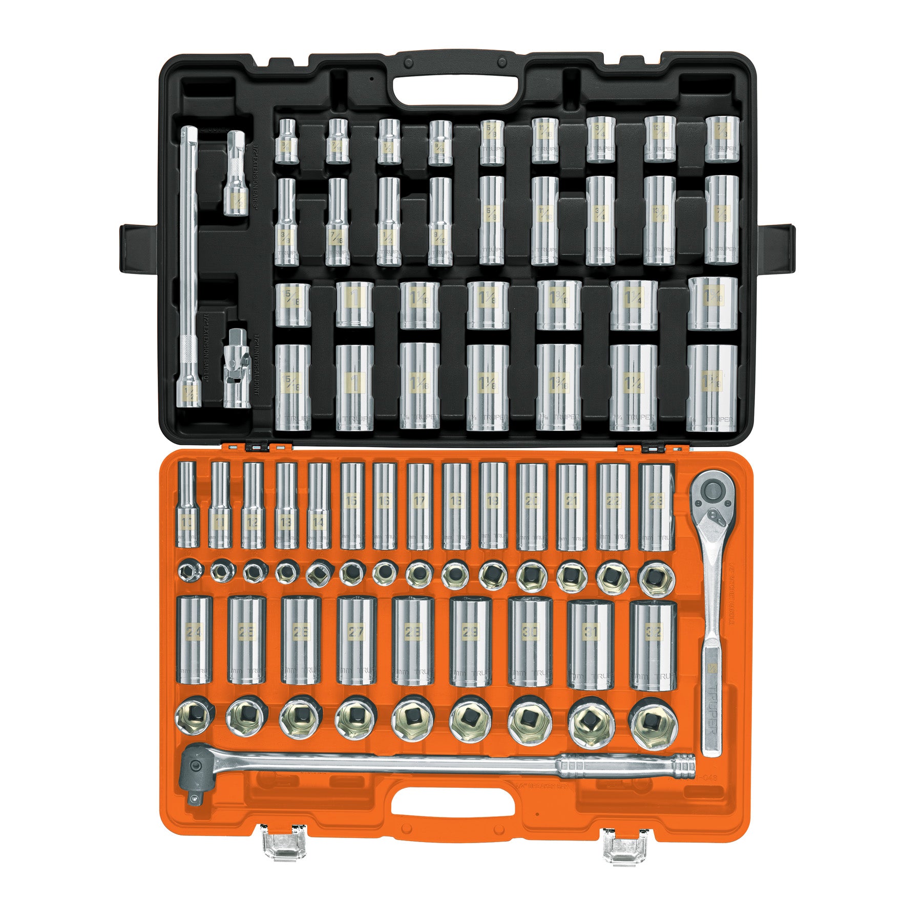 Juego de 83 herramientas cuadro 1/2" estándar y mm para mecánico