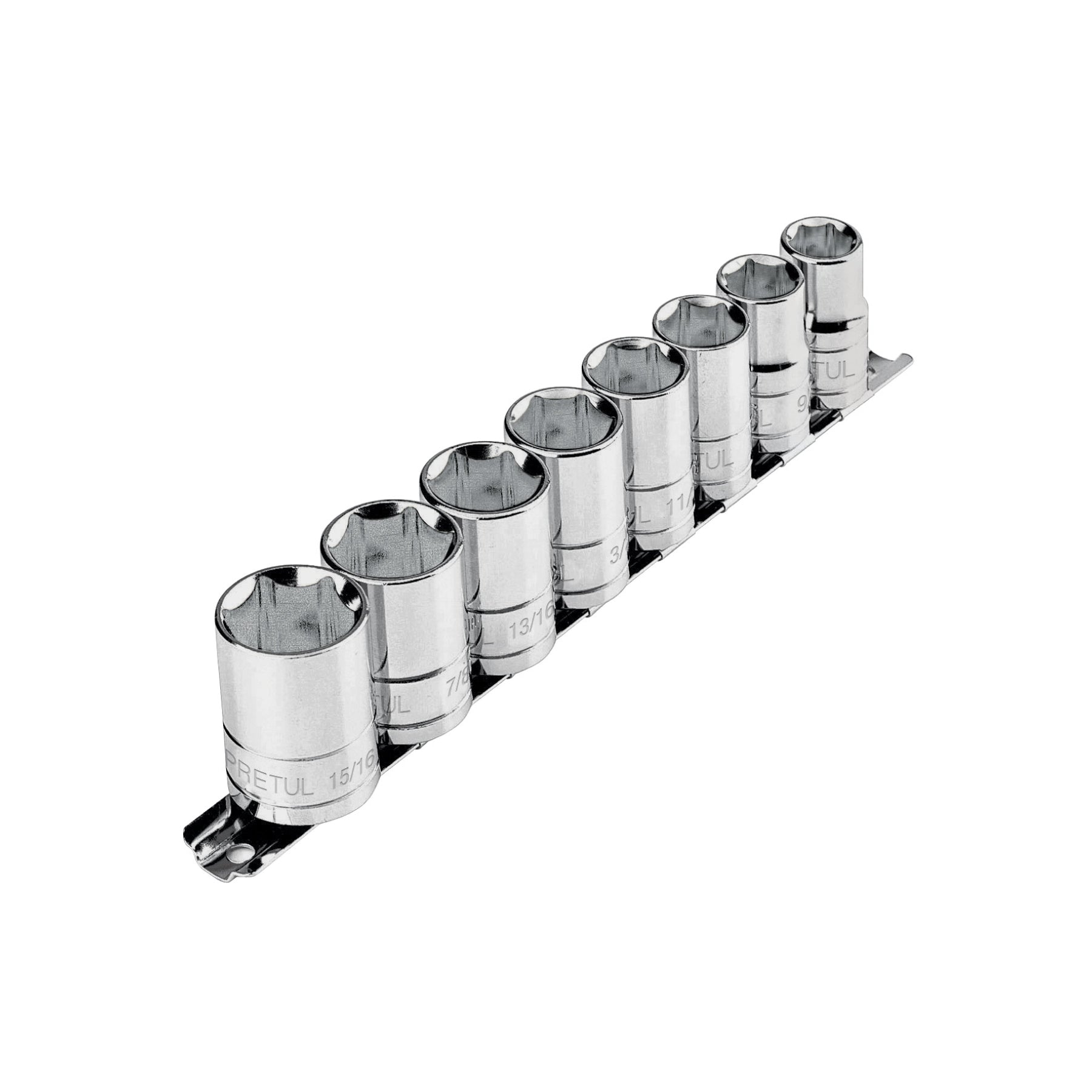 Juego de 8 dados cuadro 1/2" std, Pretul, JD-1/2X9SAE-P, 21170