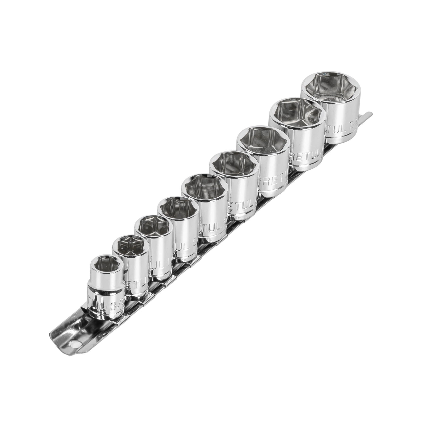 Juego de 9 dados cuadro 3/8" std, Pretul, JD-3/8X10SAE-P, 21185