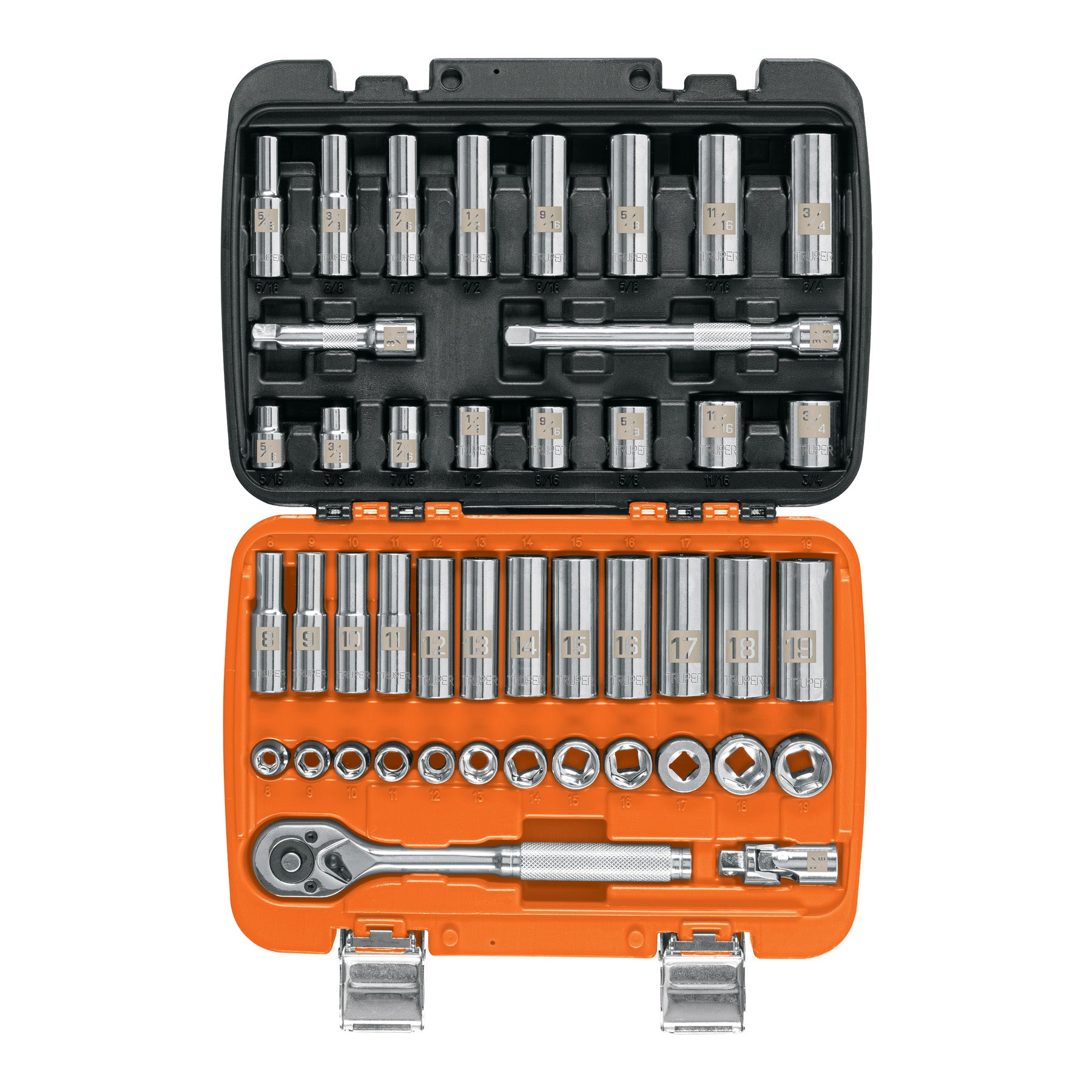 Juego de 45 herramientas cuadro 3/8" estándar y mm para mecánico