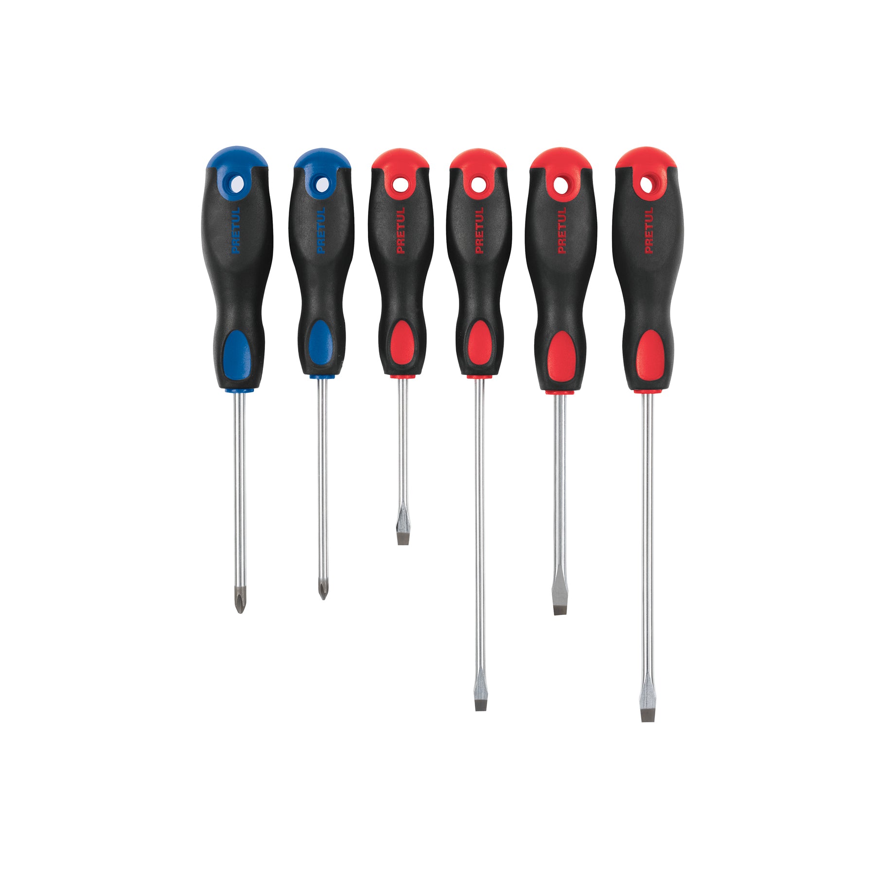 Juego de 6 desarmadores mango Comfort Grip, Pretul, JD-6BP, 20220