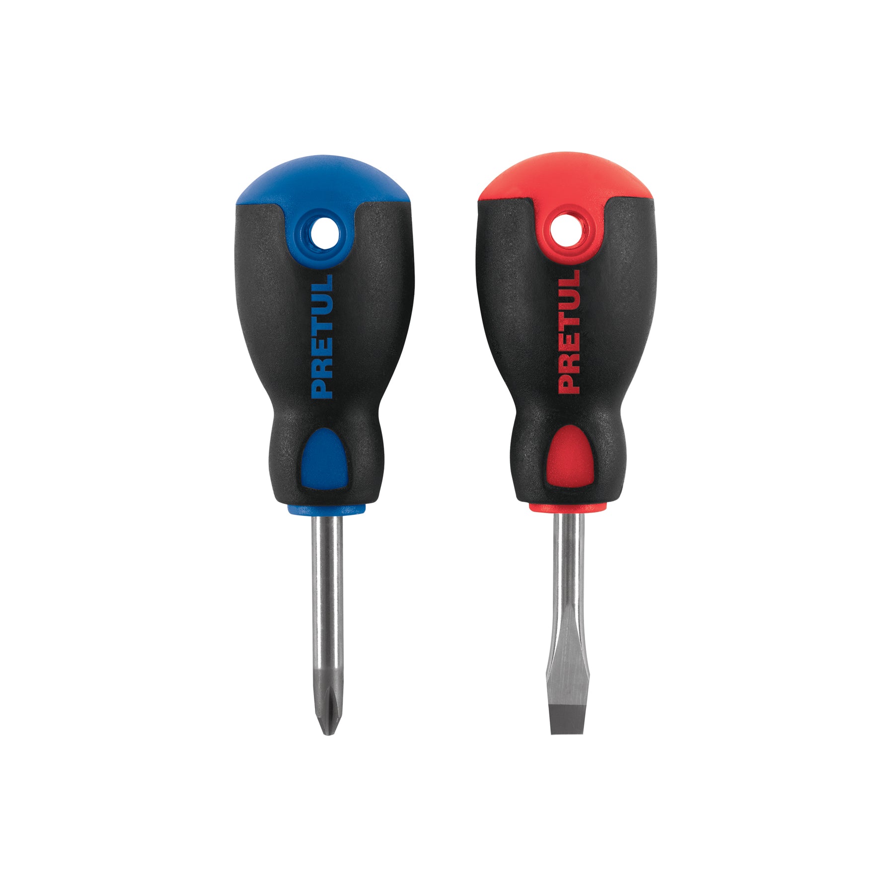 Dúo de desarmadores 1/4" x 1-1/2" mango Comfort Grip, Pretul, JDT-2BP, 20217