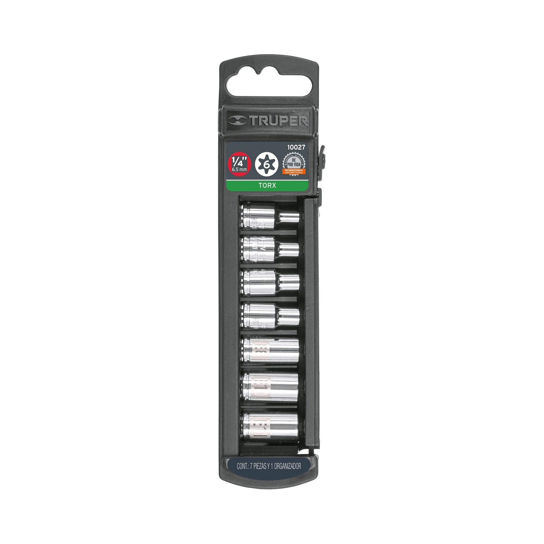 Juego de 7 dados torx cuadro 1/4", Truper