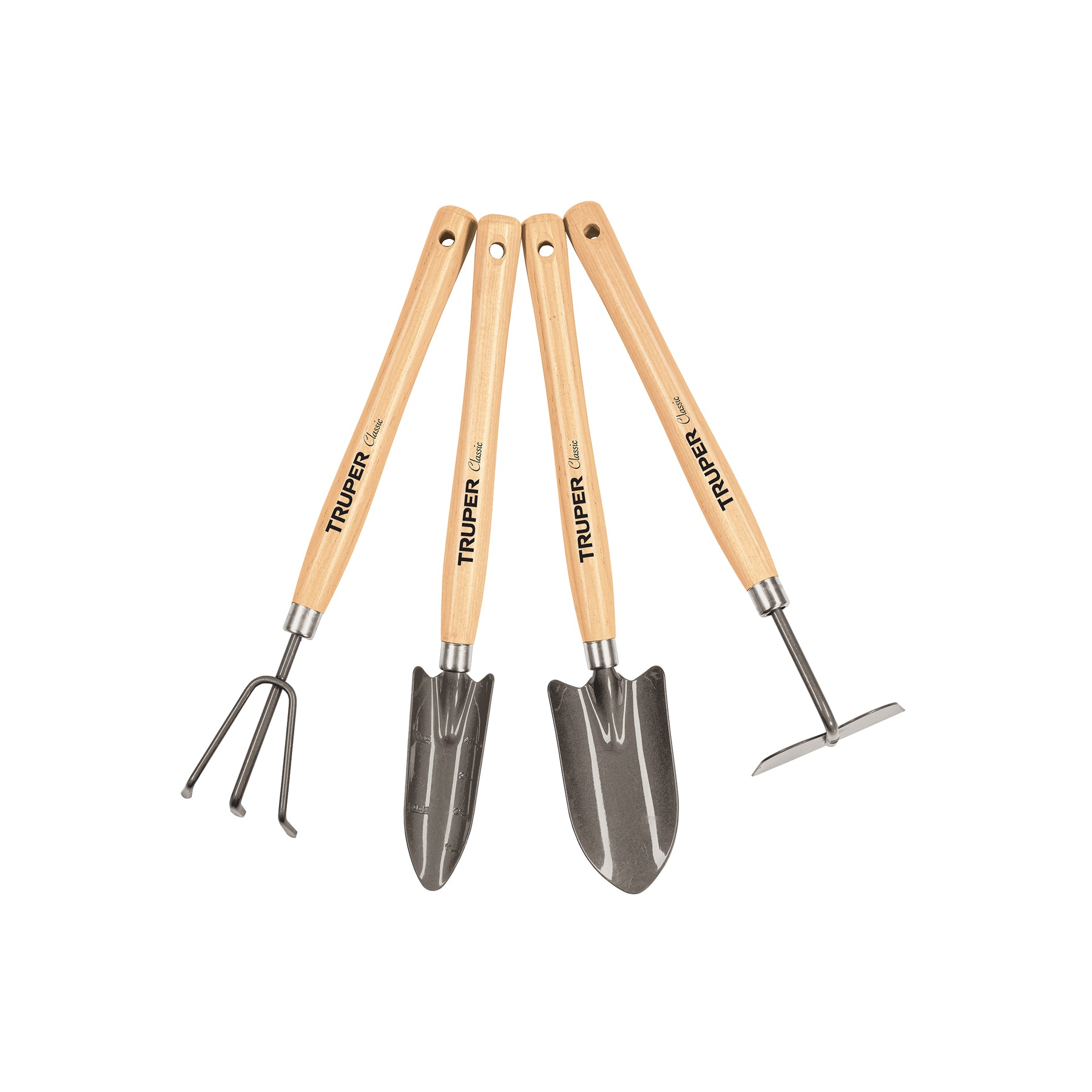 Juego de 4 herramientas para jardín, mango 12-1/4", Truper