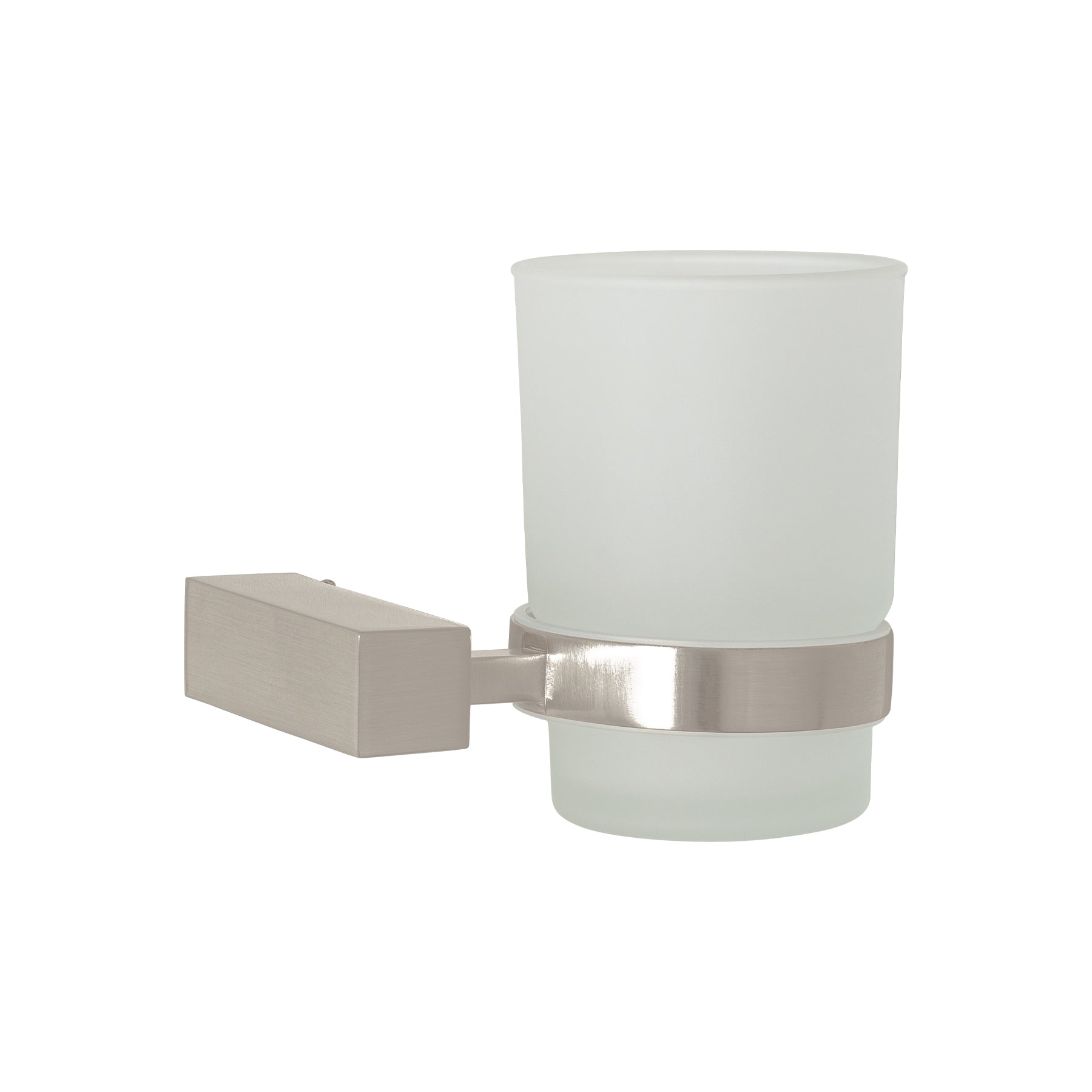 Portavaso cepillero con vaso de vidrio, satín KUBO, Foset, KUA-71N, 44437